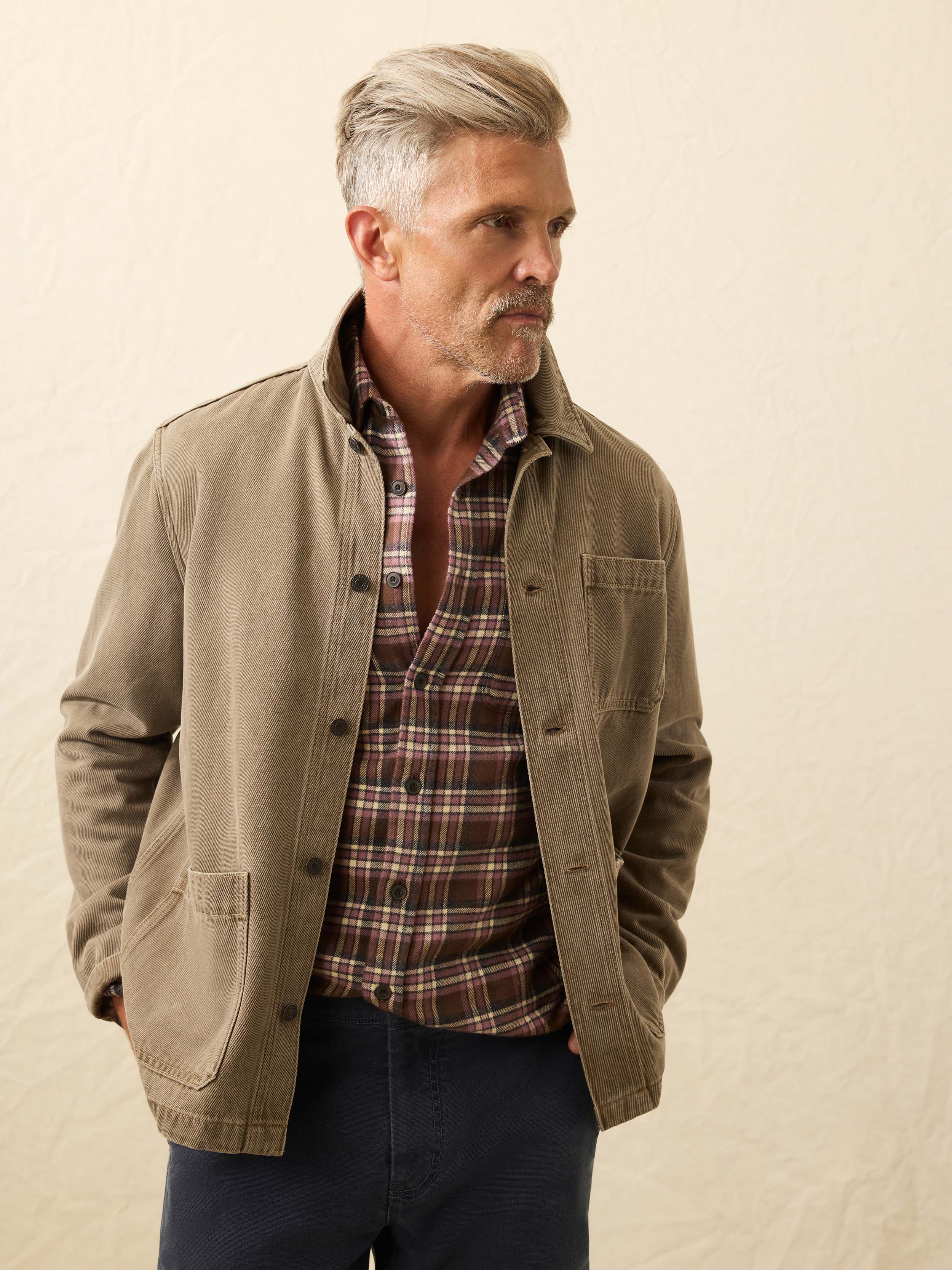High Ridge Twill Studio Jacket - Unisex - Almond Hill Wash