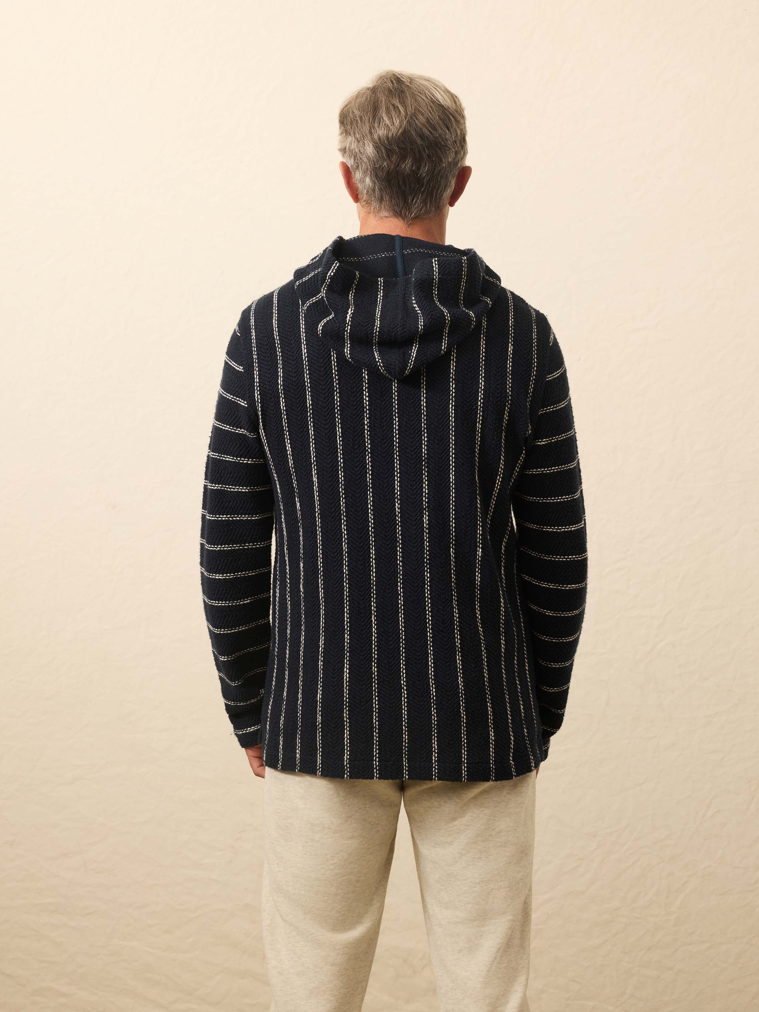 Whitewater Hoodie - Navy Point Stripe