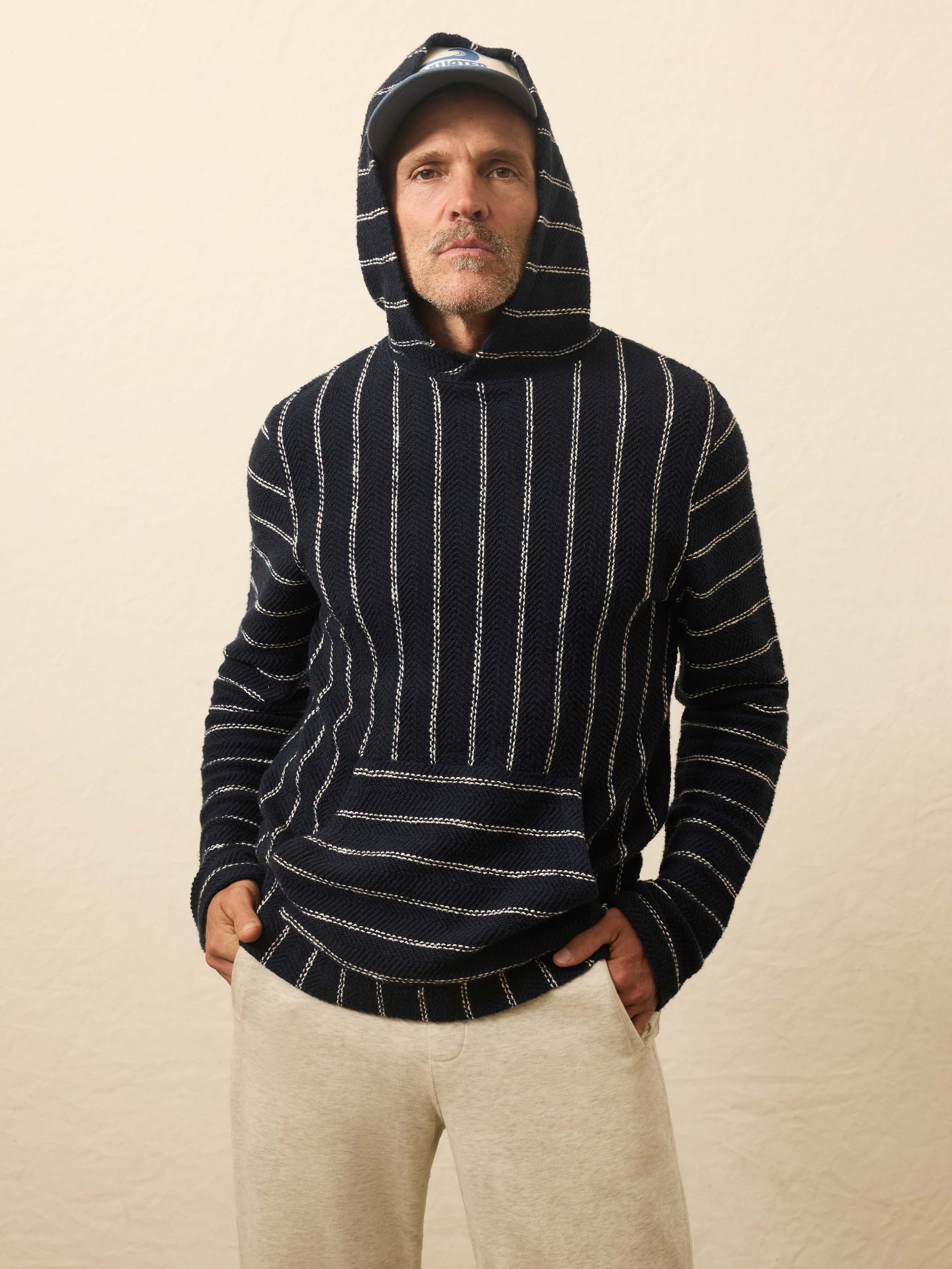 Whitewater Hoodie - Navy Point Stripe