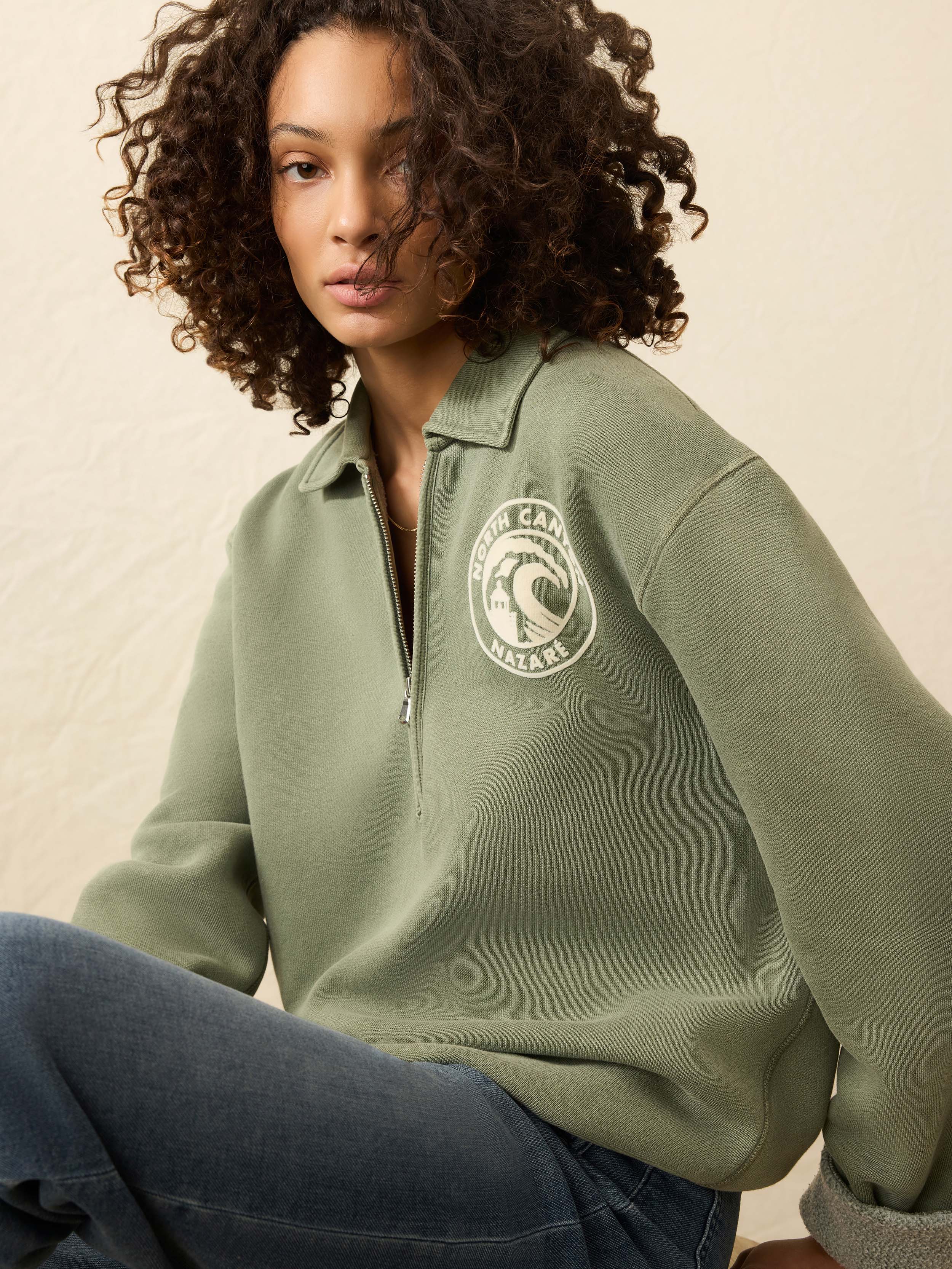 Winter Swell Quarter Zip - Mavericks Olive