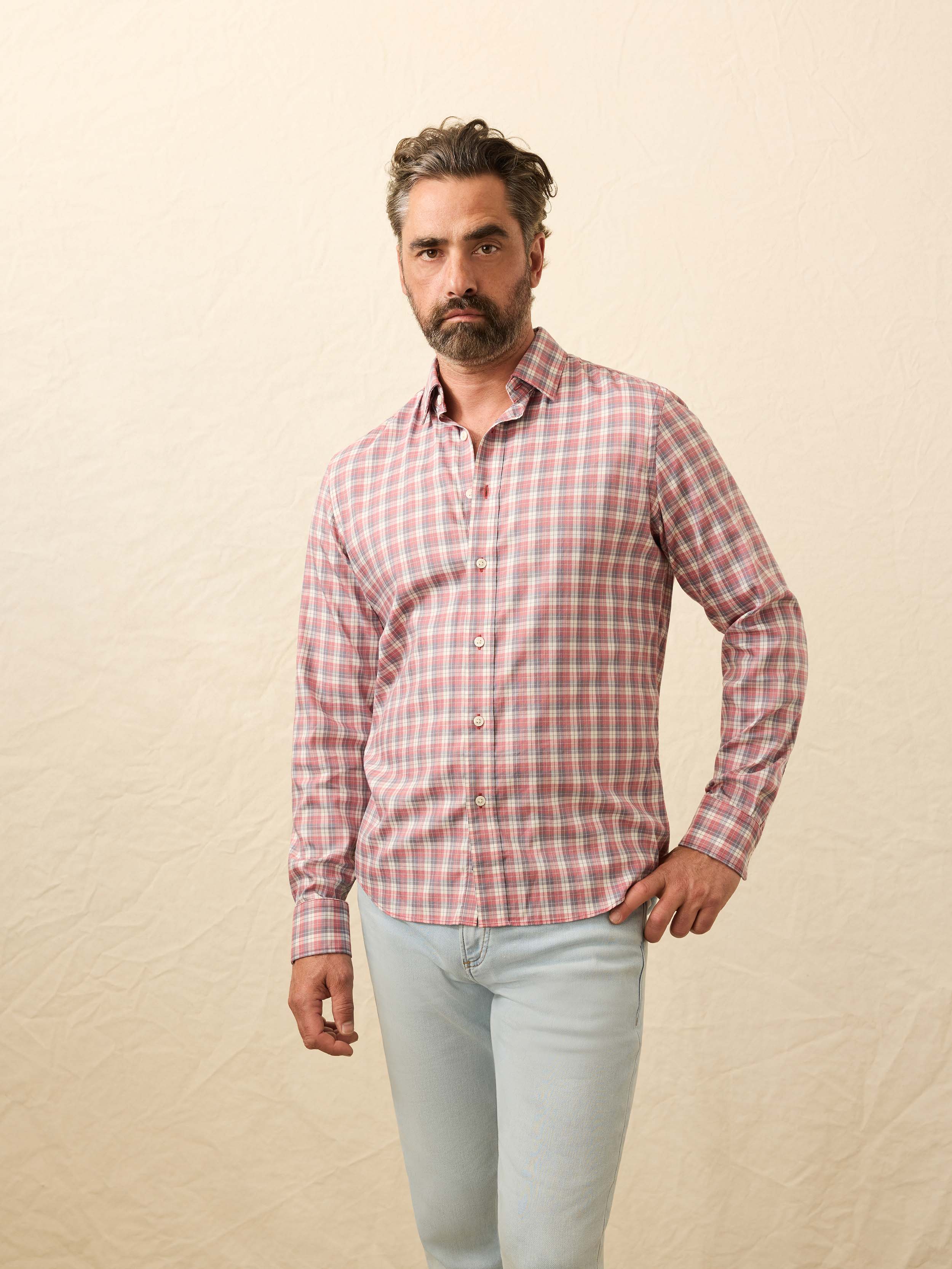 Movement™ Shirt - Red Charcoal Plaid