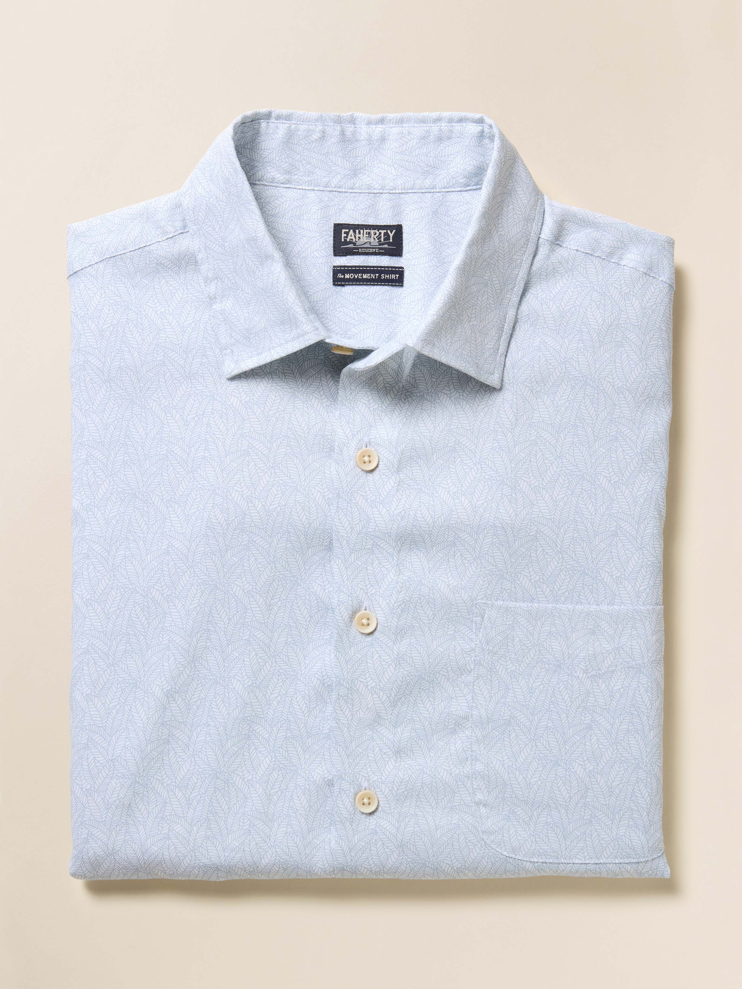 Short-Sleeve Movement™ Monterey Shirt - Ivory Sky Rainforest