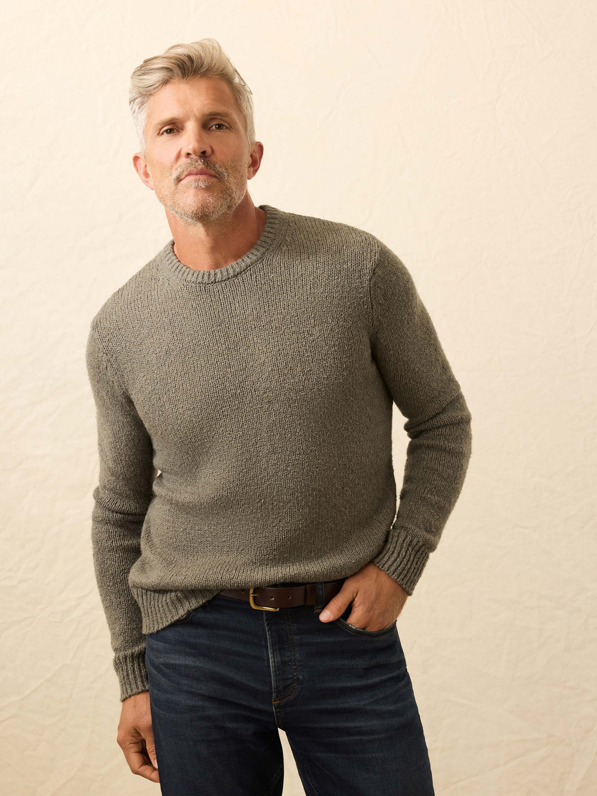 Heirloom Crewneck Sweater - Olive Cove | Faherty Brand