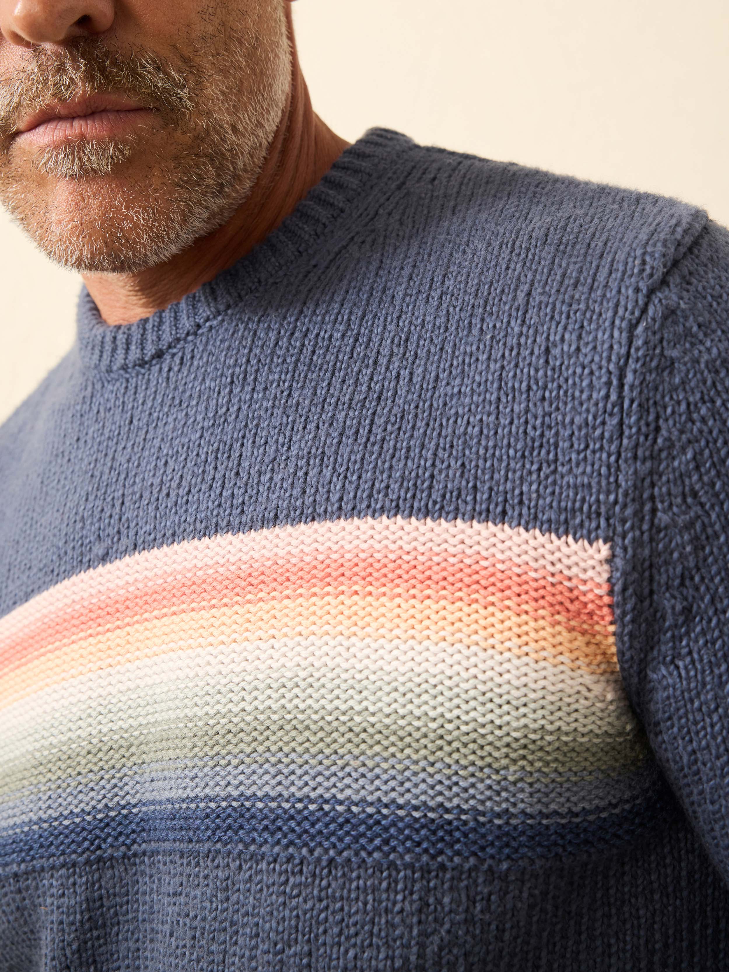 Heirloom Crewneck Sweater - Navy Lake Torch Stripe