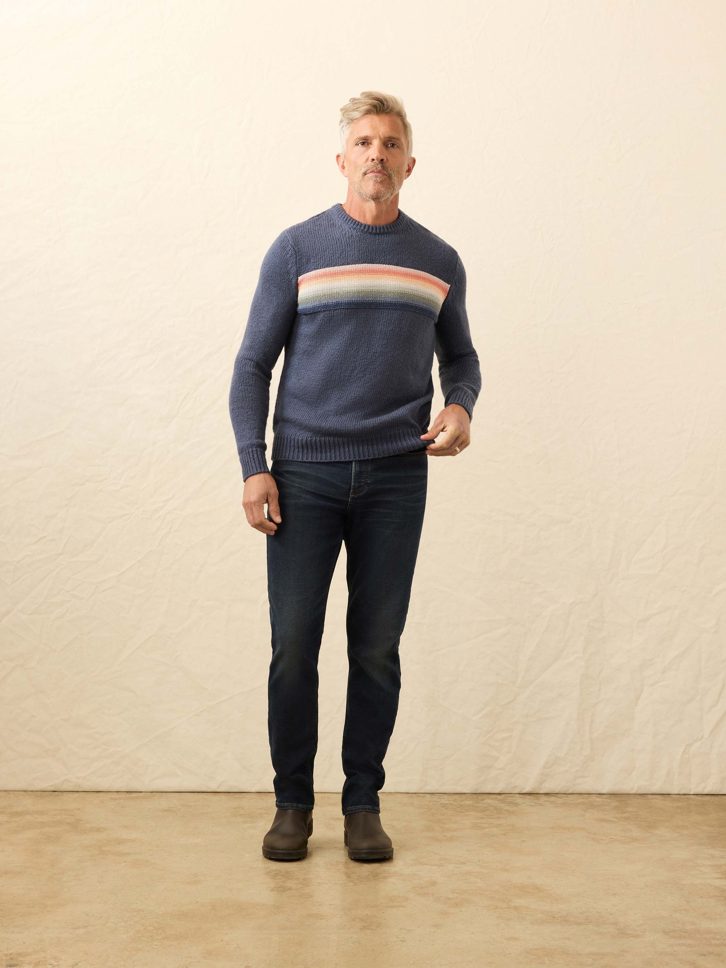 Heirloom Crewneck Sweater - Navy Lake Torch Stripe