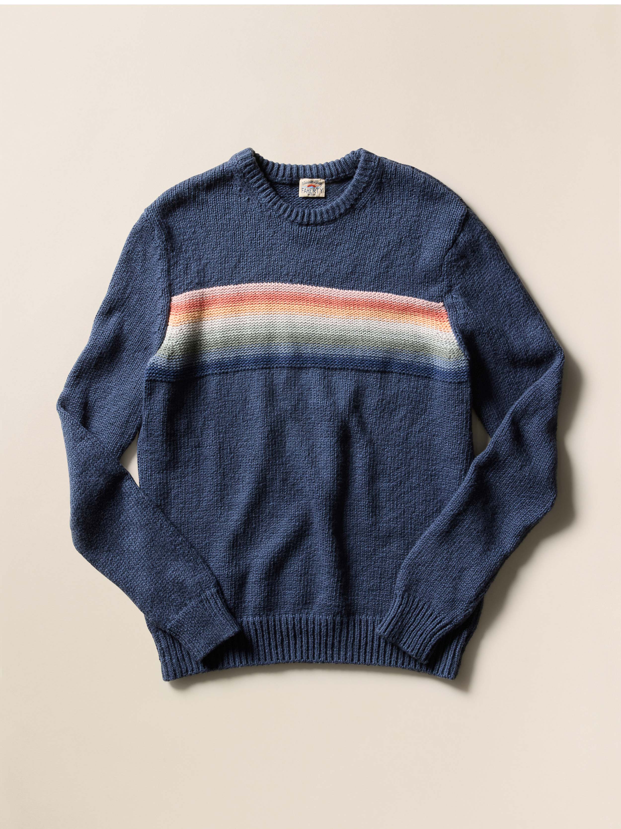 Heirloom Crewneck Sweater - Navy Lake Torch Stripe