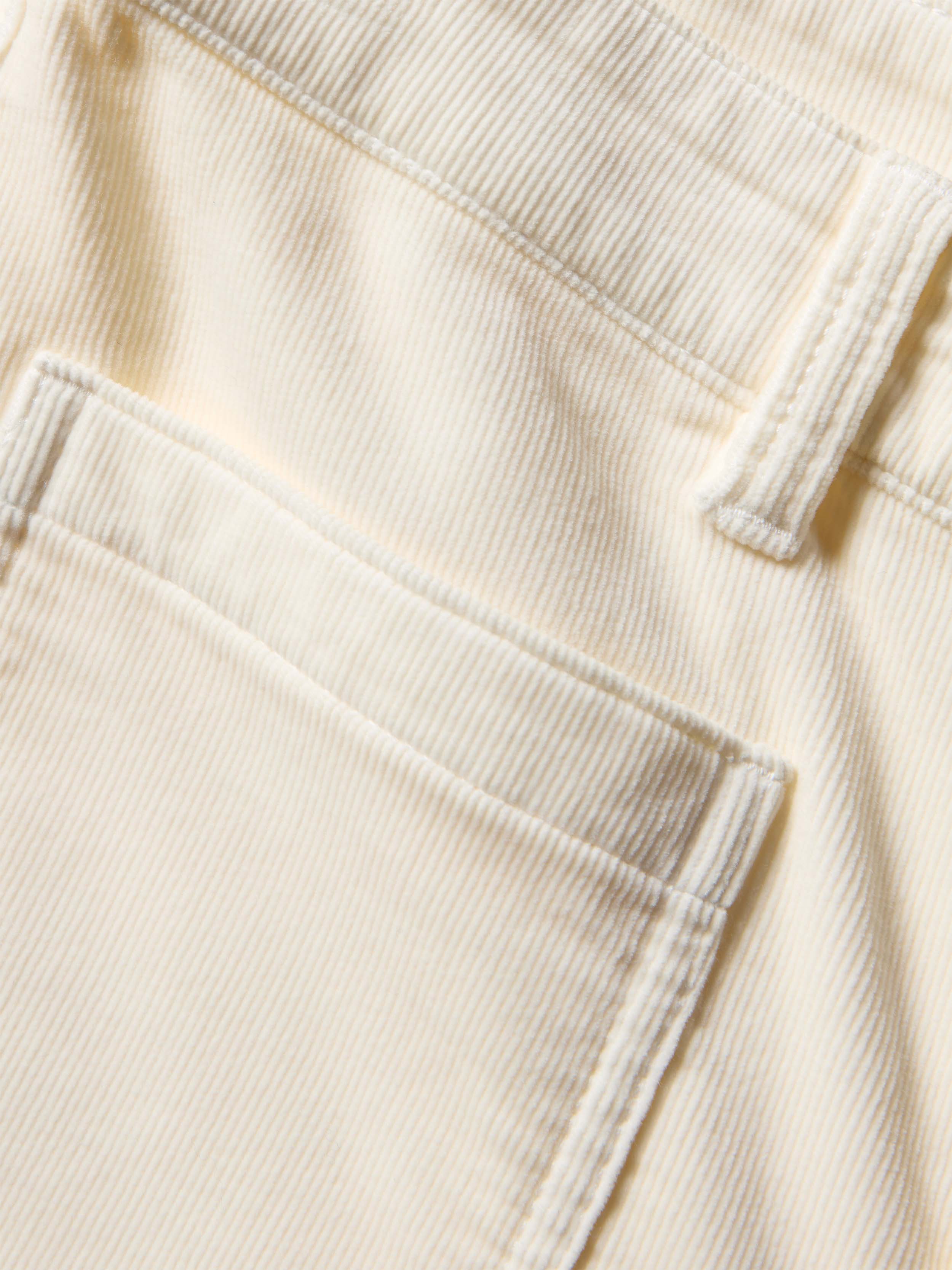 Stretch Terry Cord Patch Pocket Pant - Egret