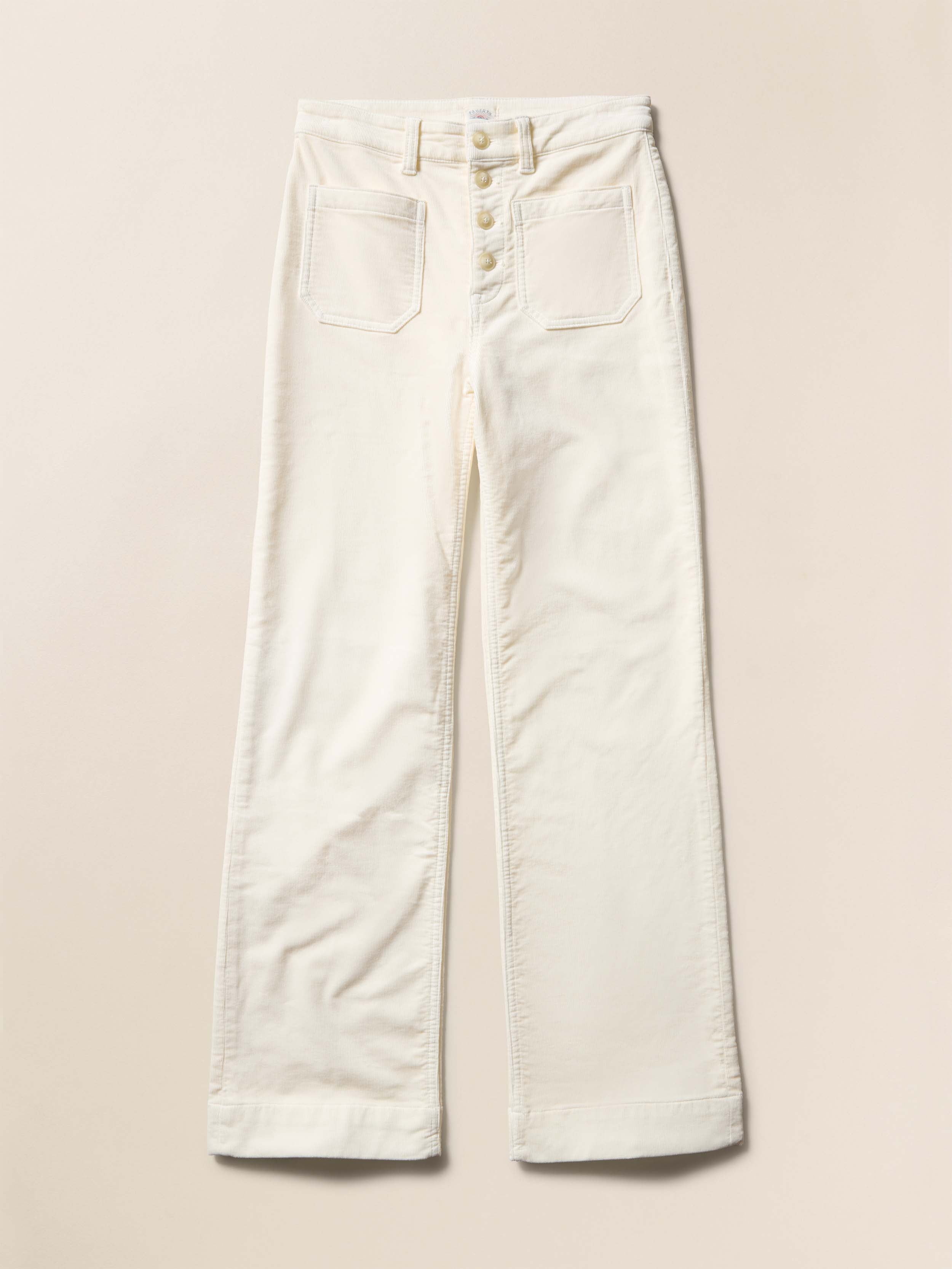Stretch Terry Cord Patch Pocket Pant - Egret