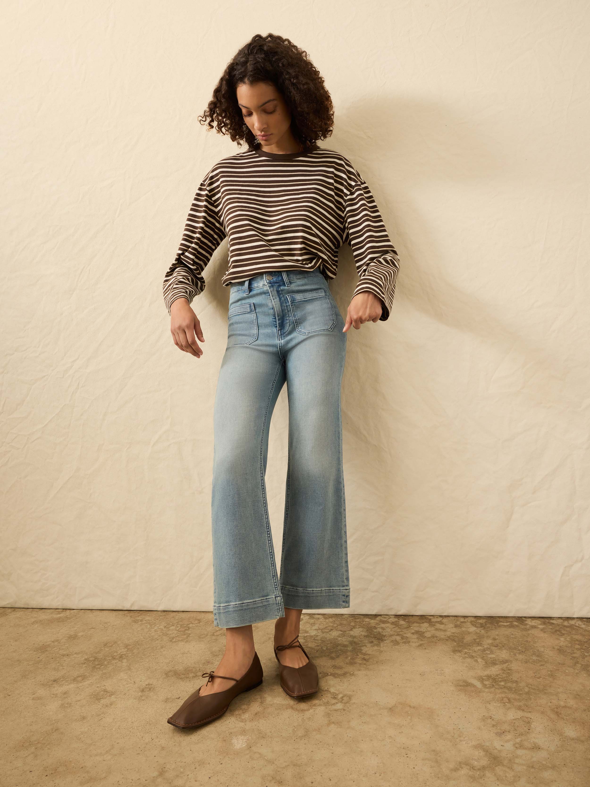 Stretch Terry Patch Pocket Ankle Pant - Eastern Shore Wash