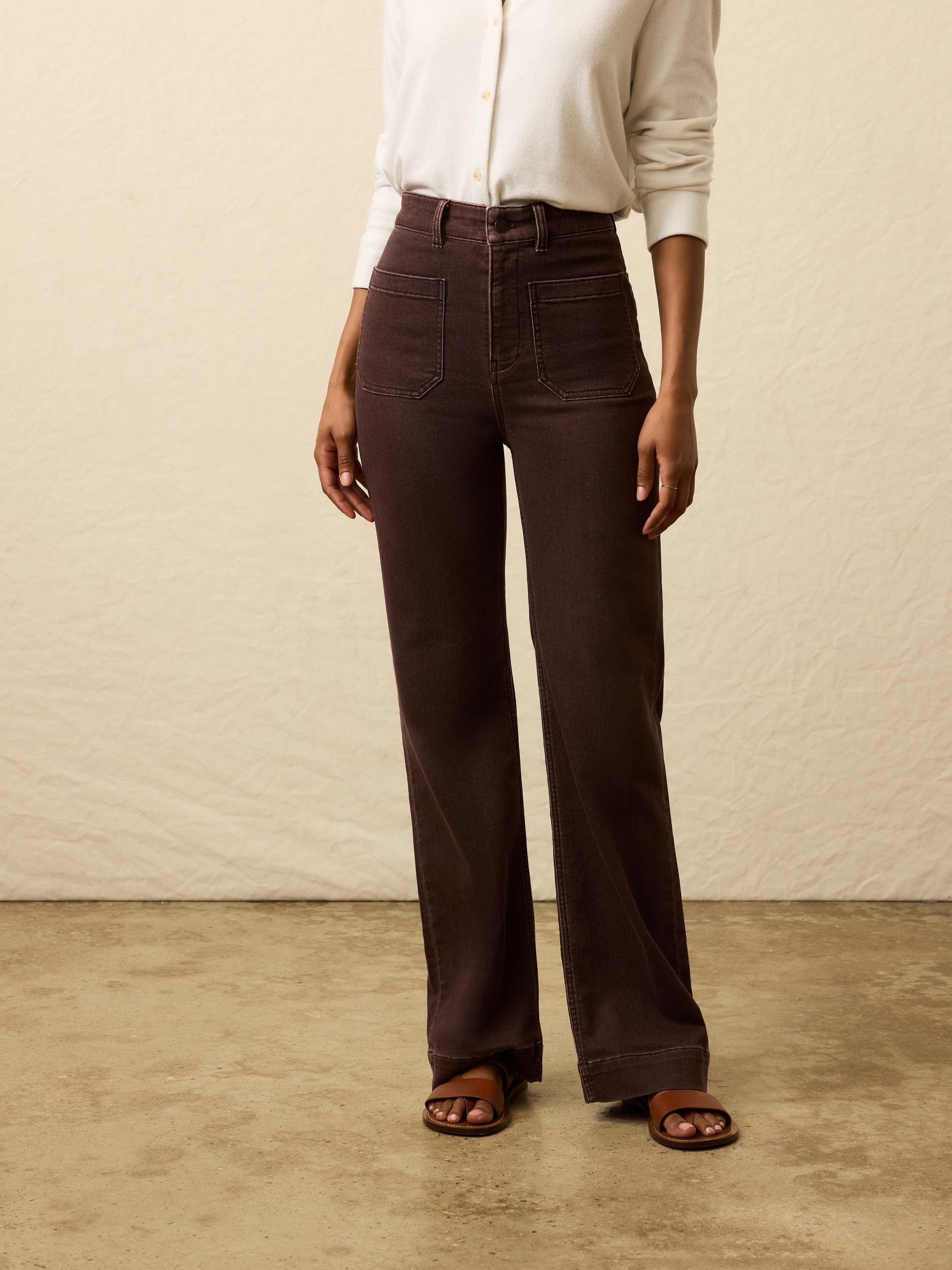 Stretch Terry Patch Pocket Pant - Northern Brown