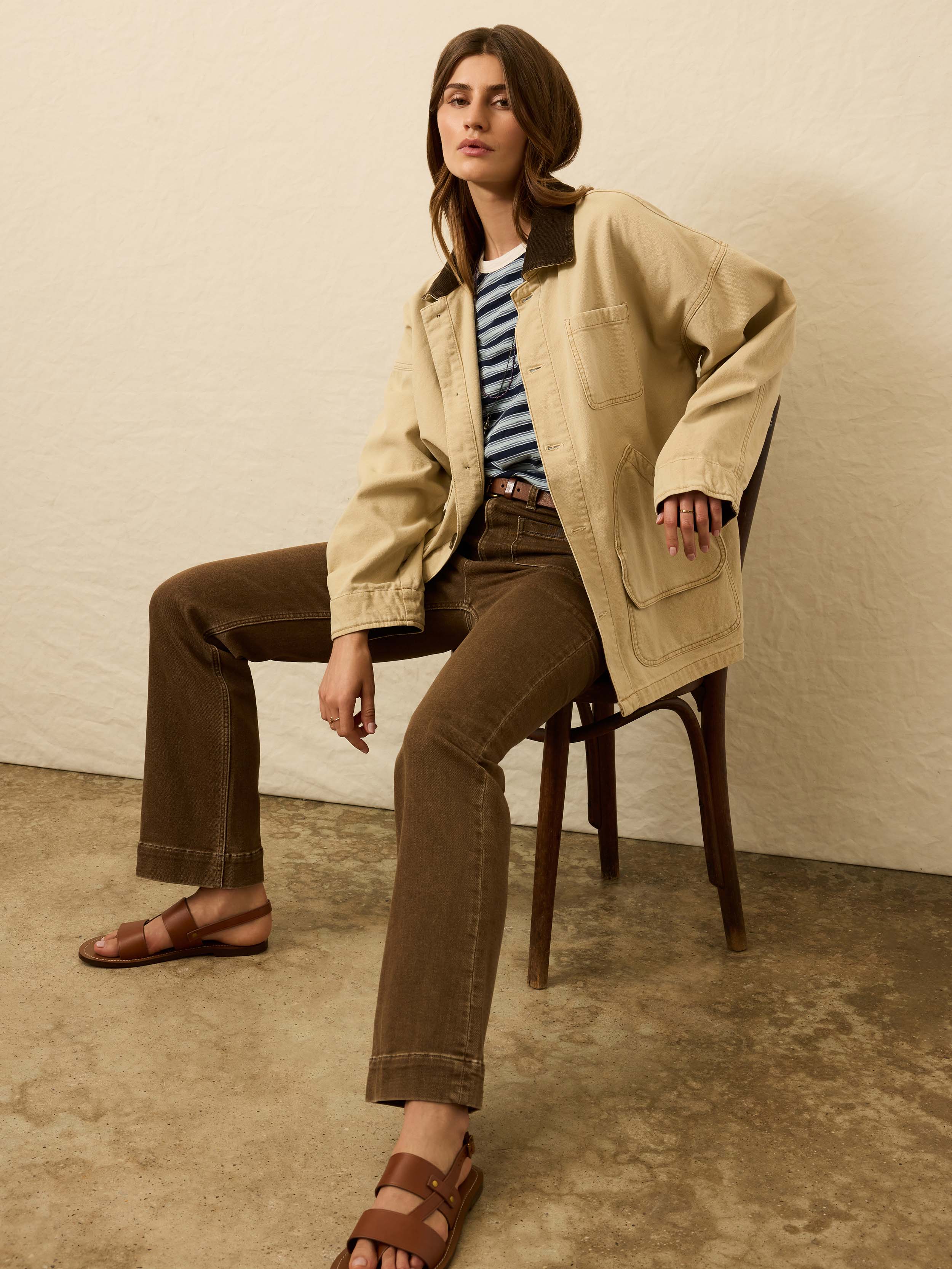 Stretch Terry Patch Pocket Pant - Walnut