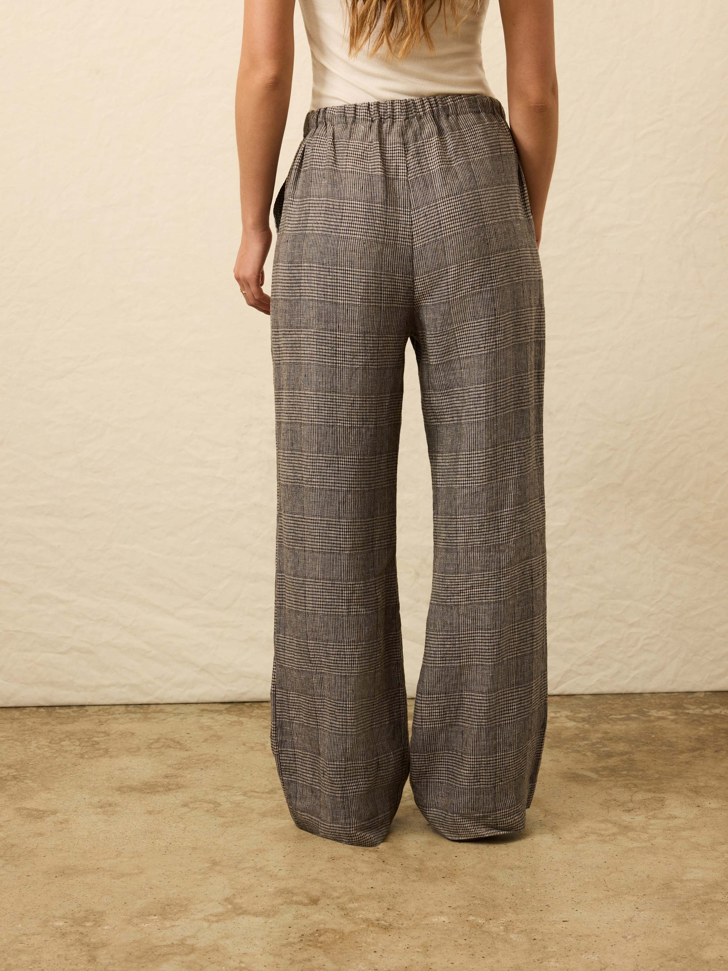 Laidback Linen Pant - Overlook Plaid