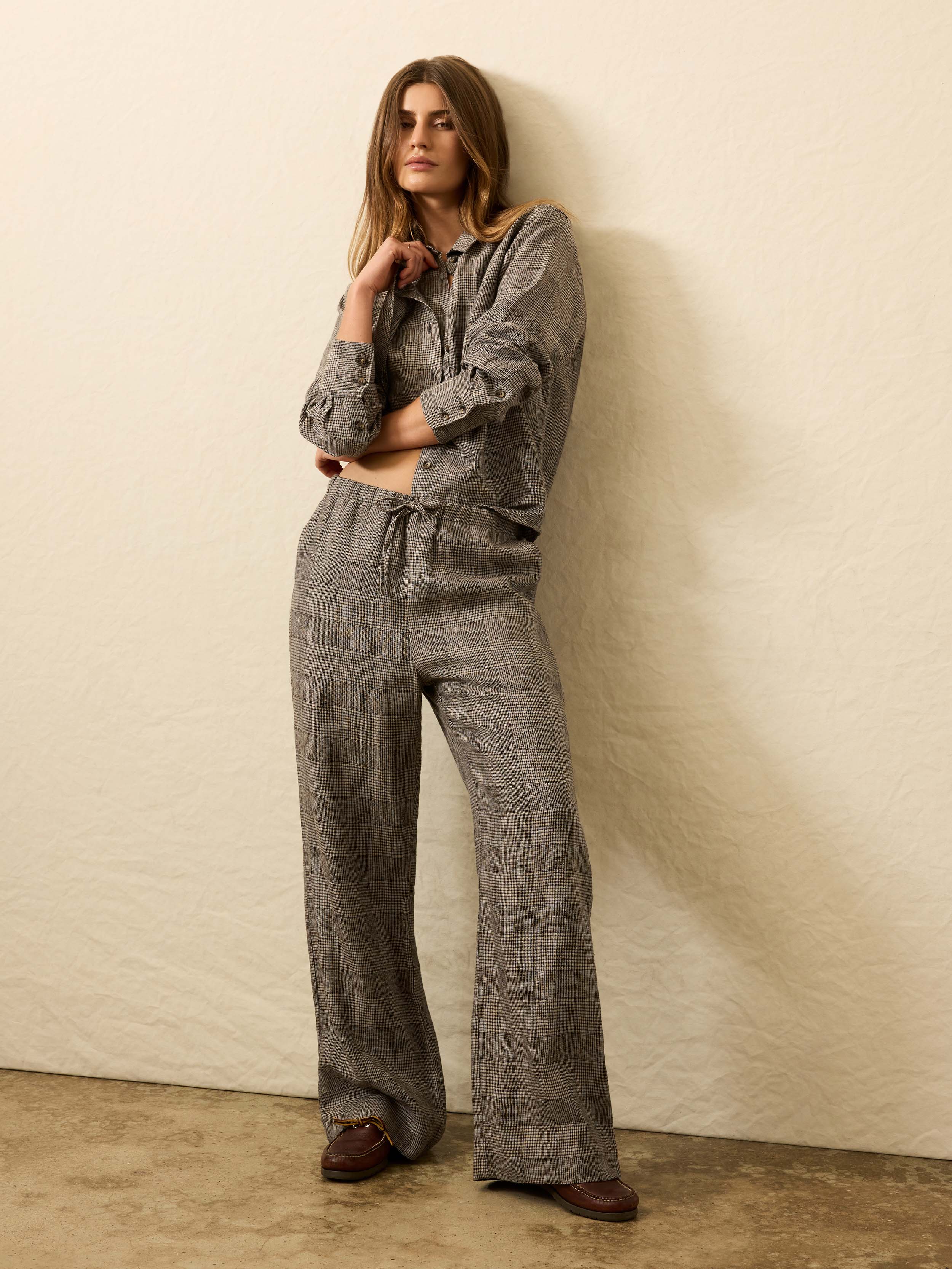 Laidback Linen Pant - Overlook Plaid