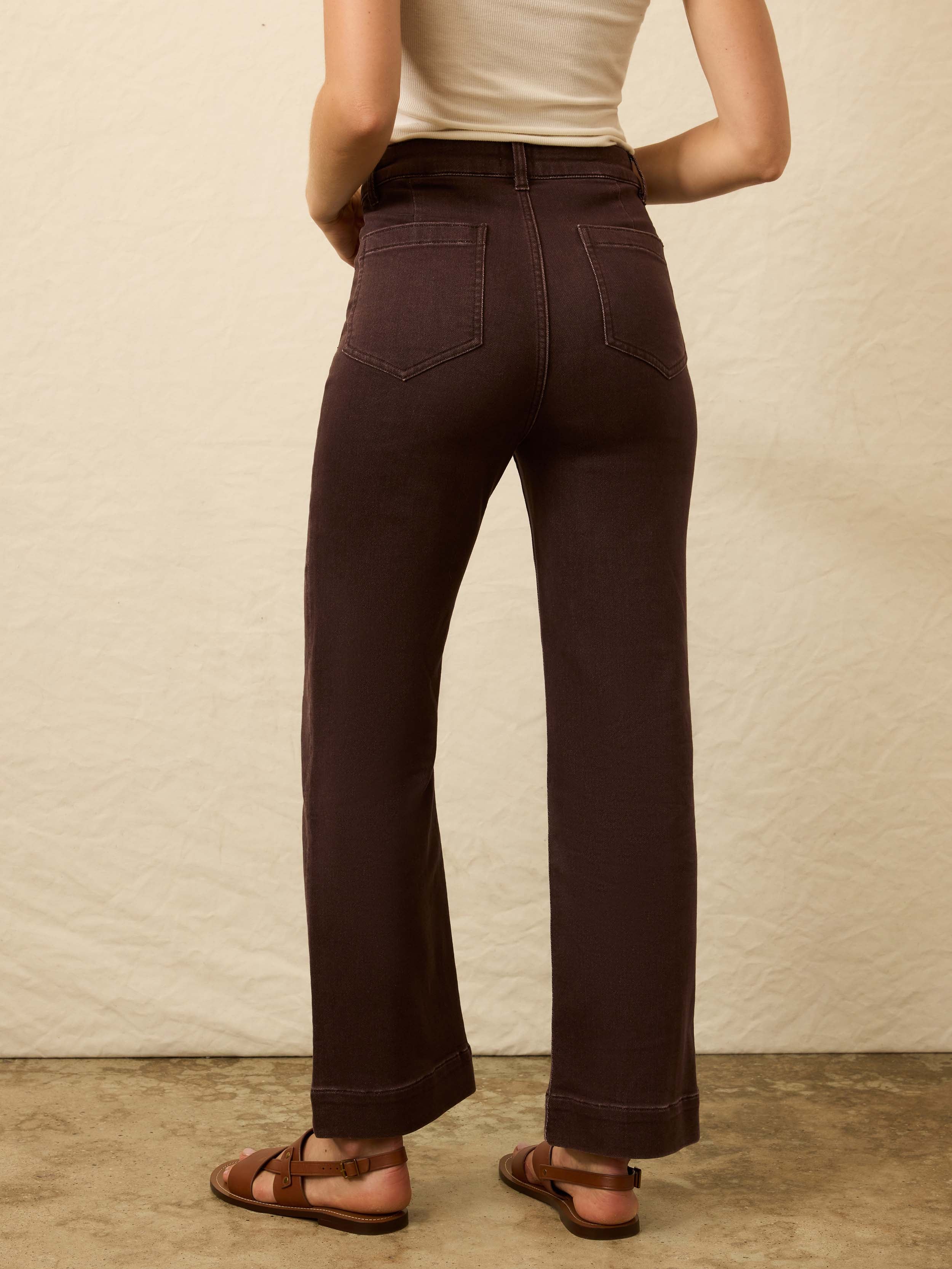 Stretch Terry Patch Pocket Ankle Pant - Northern Brown