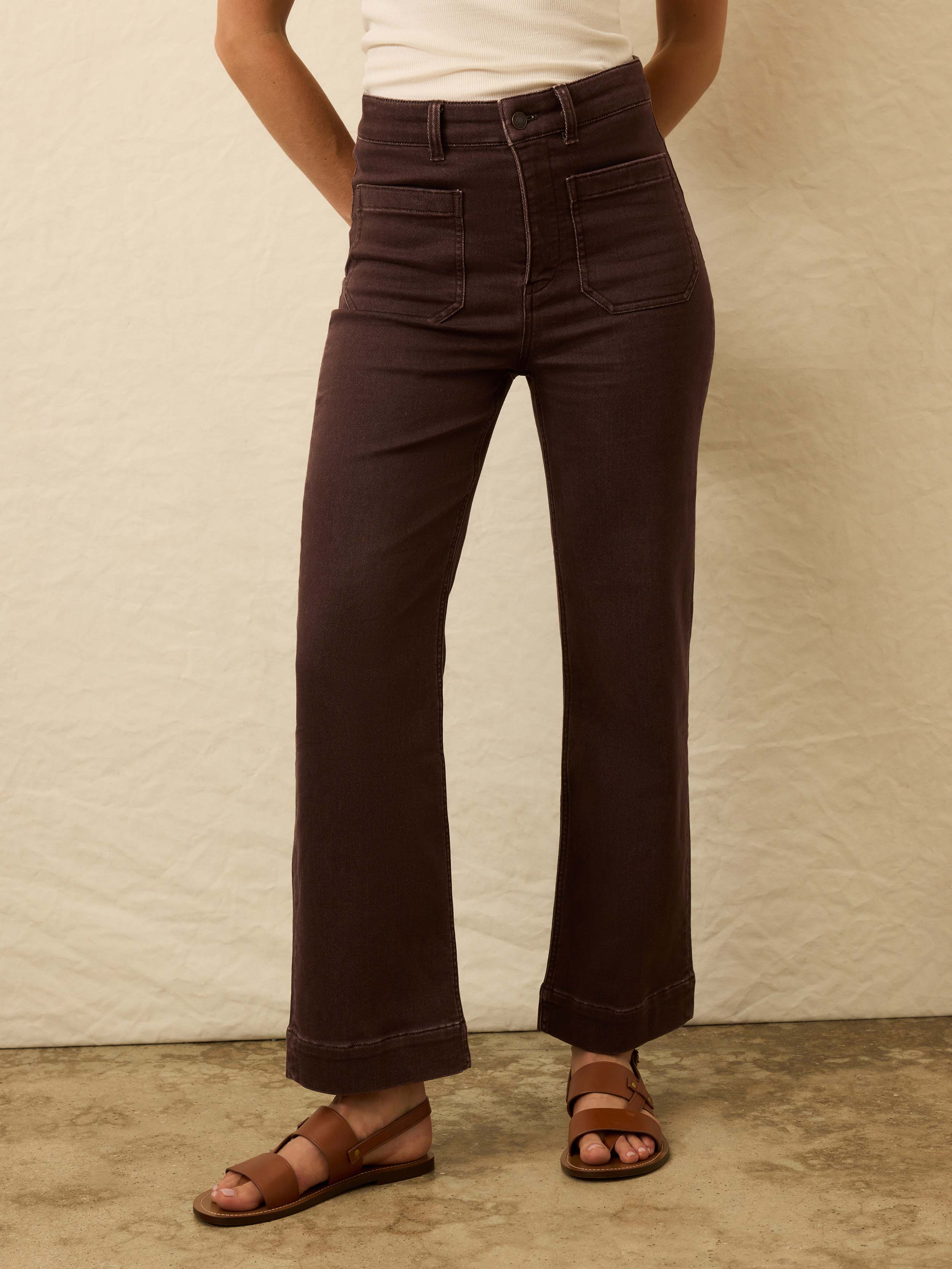 Stretch Terry Patch Pocket Ankle Pant - Northern Brown