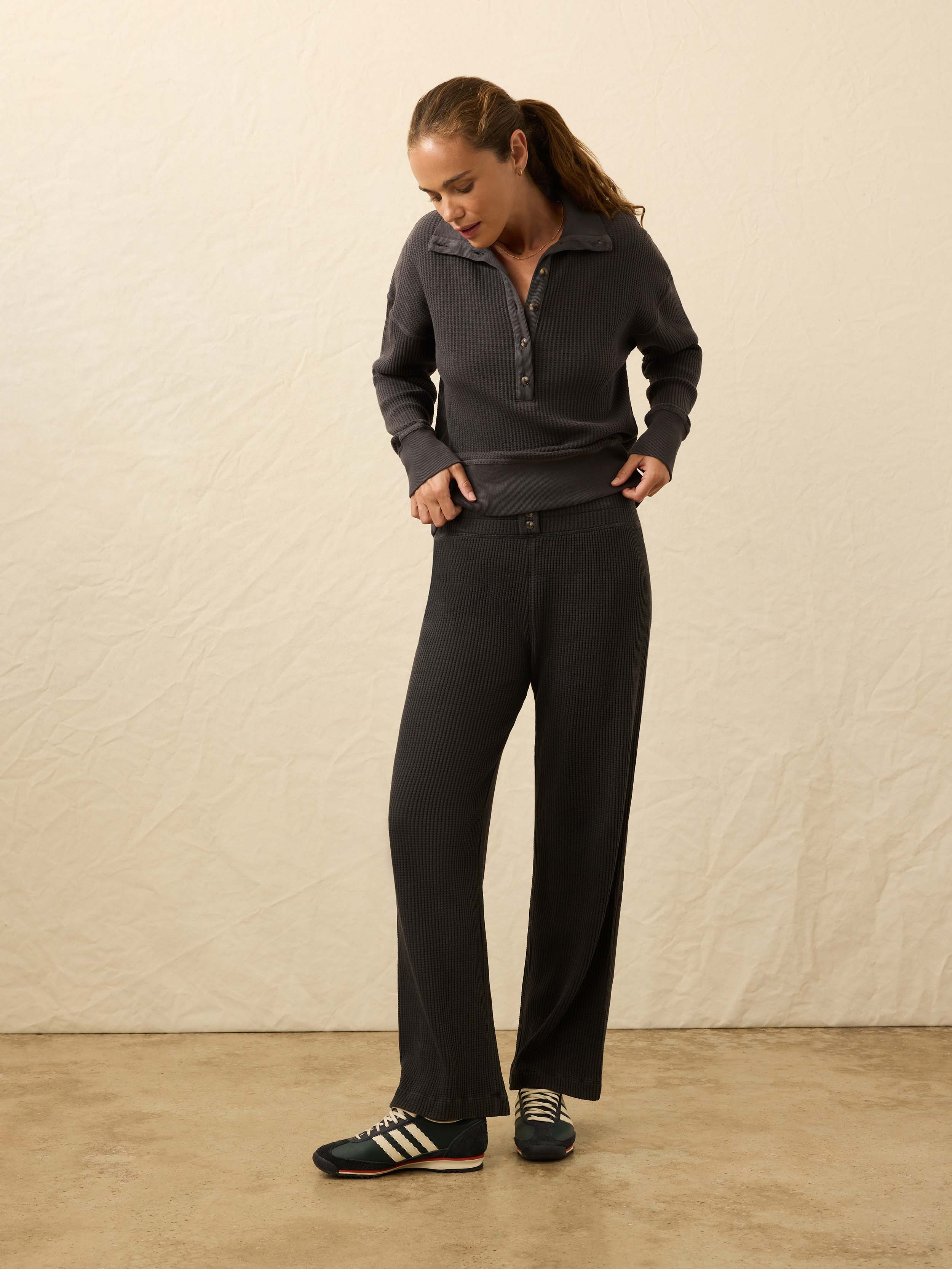 Après Waffle Pant - Washed Black