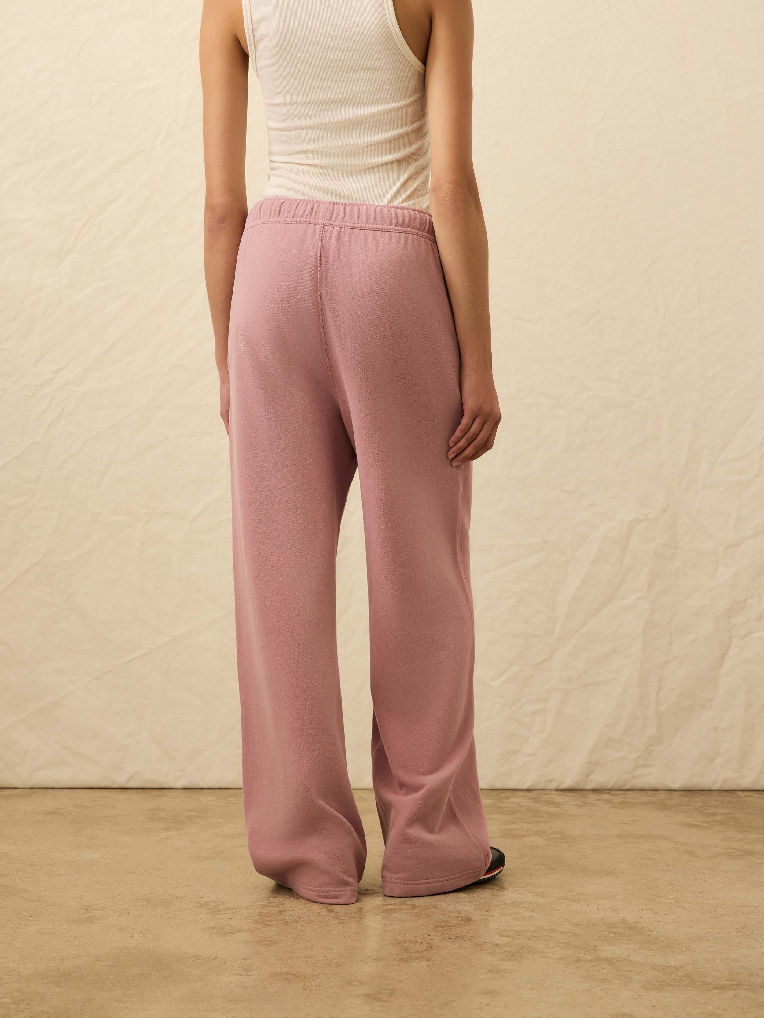 High Standard Fleece Wide Leg Sweatpant - Nostalgia Rose