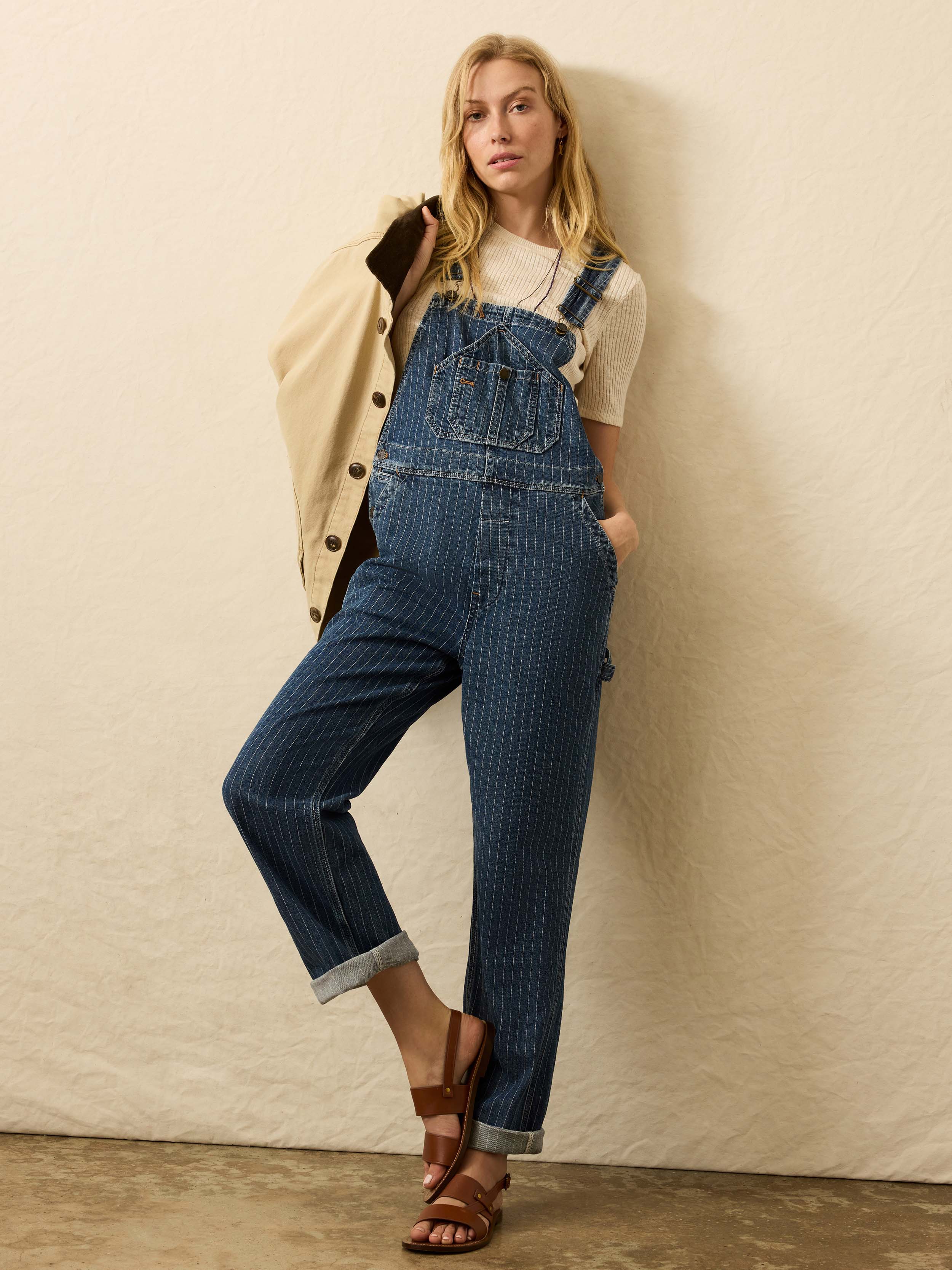 Denim Riveter Overall - Dusk Stripe Wash