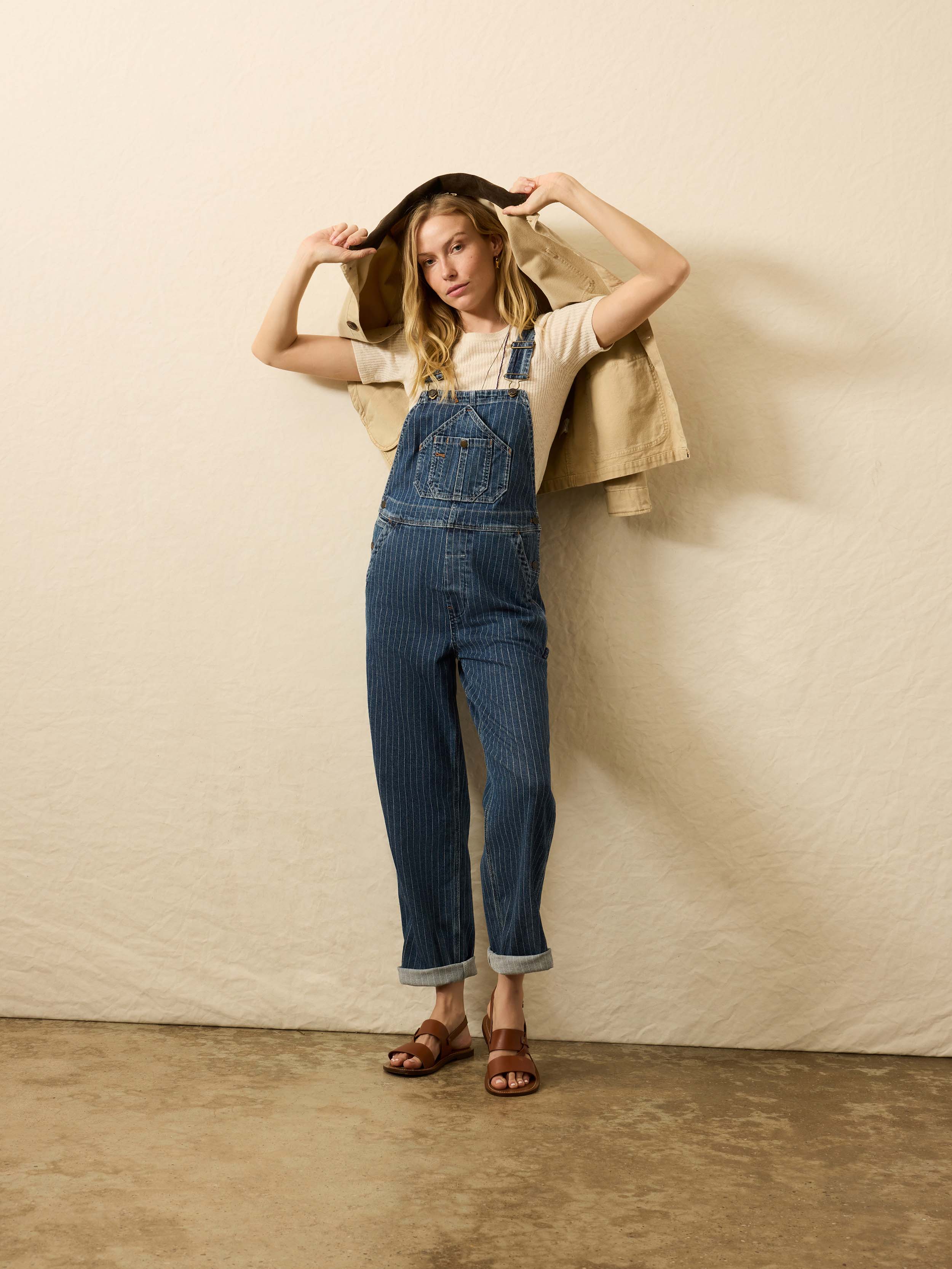 Denim Riveter Overall - Dusk Stripe Wash