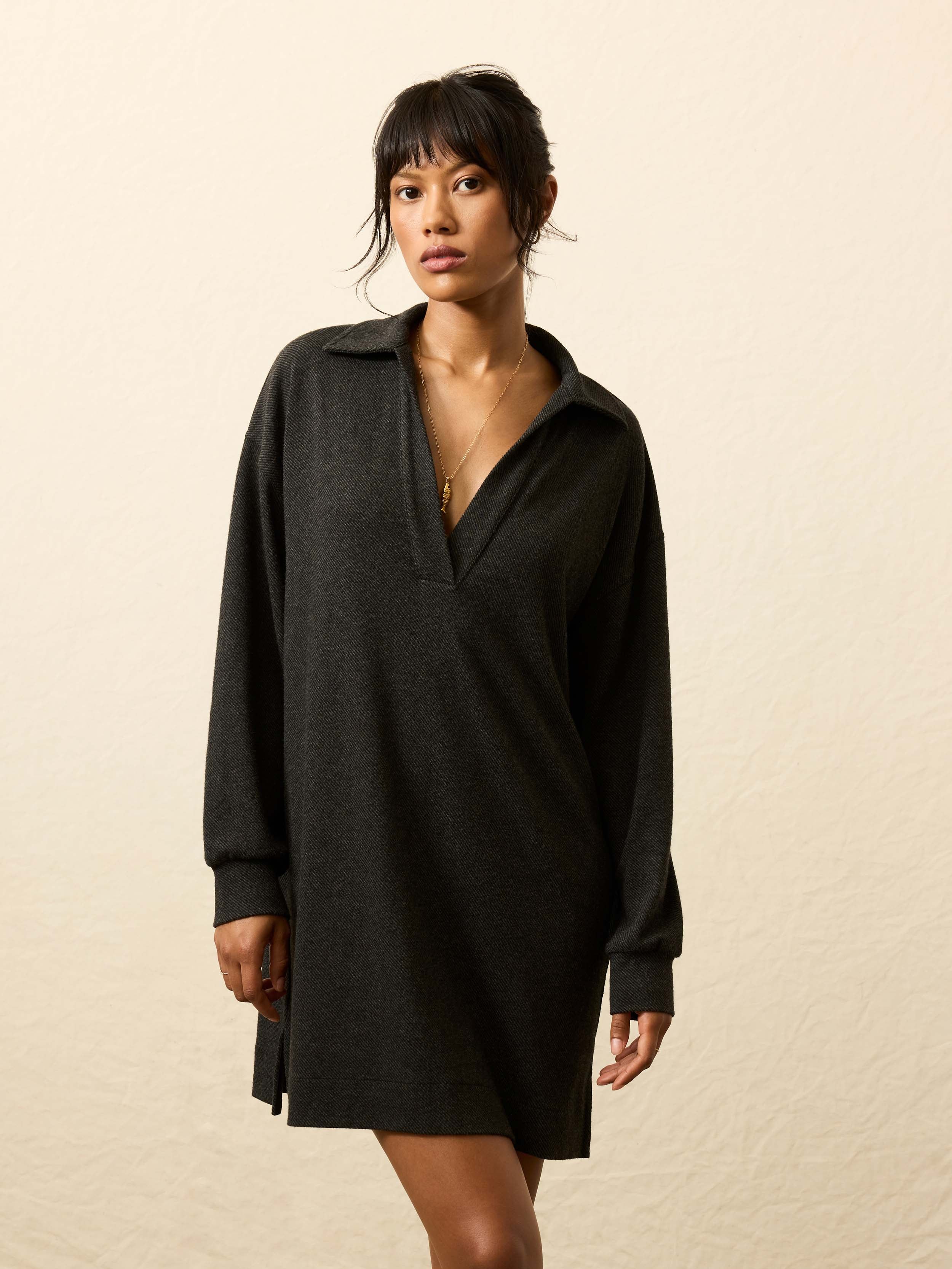 Legend™ Sweater Hudson Dress - Heathered Black Twill