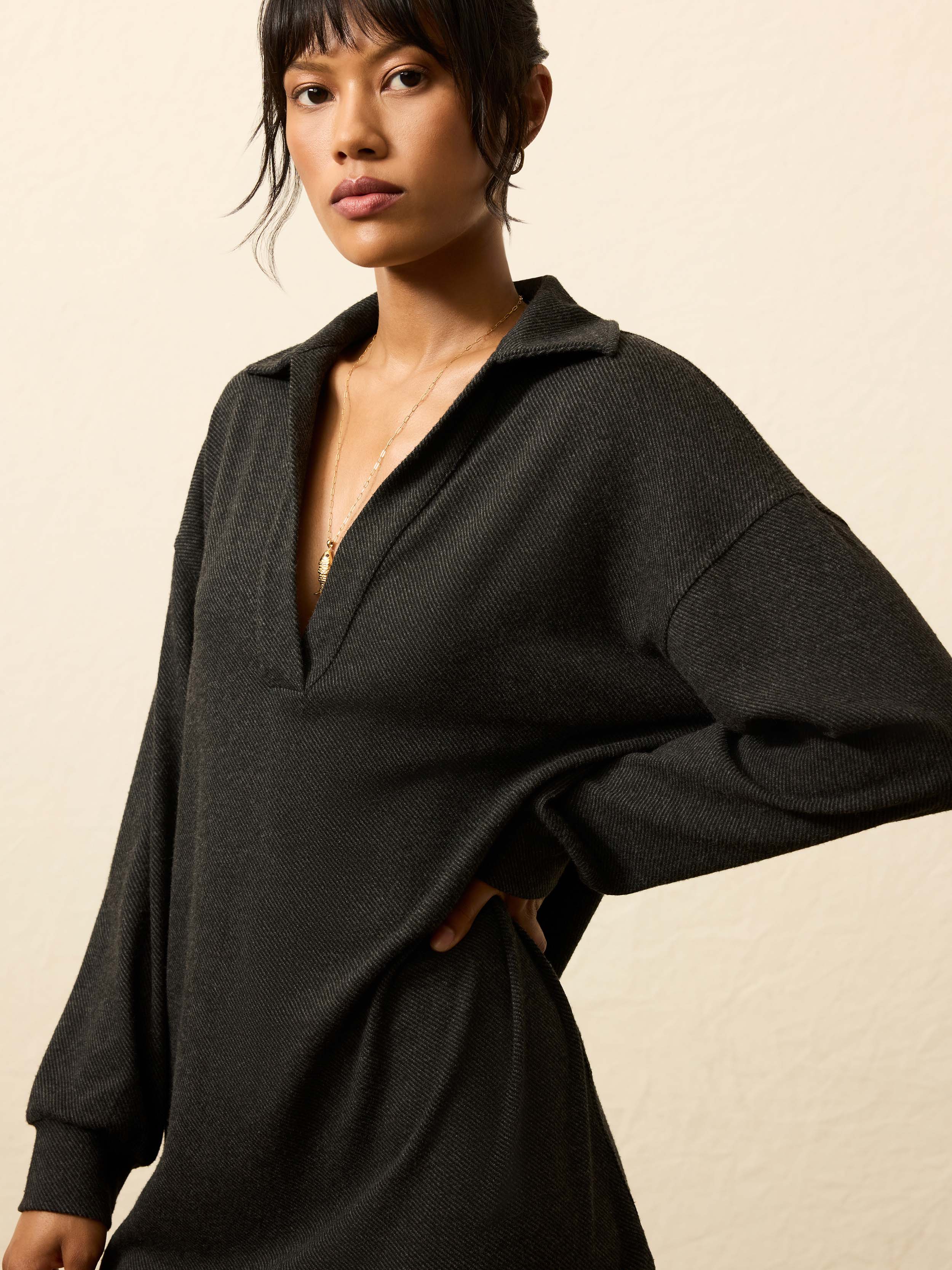 Legend™ Sweater Hudson Dress - Heathered Black Twill