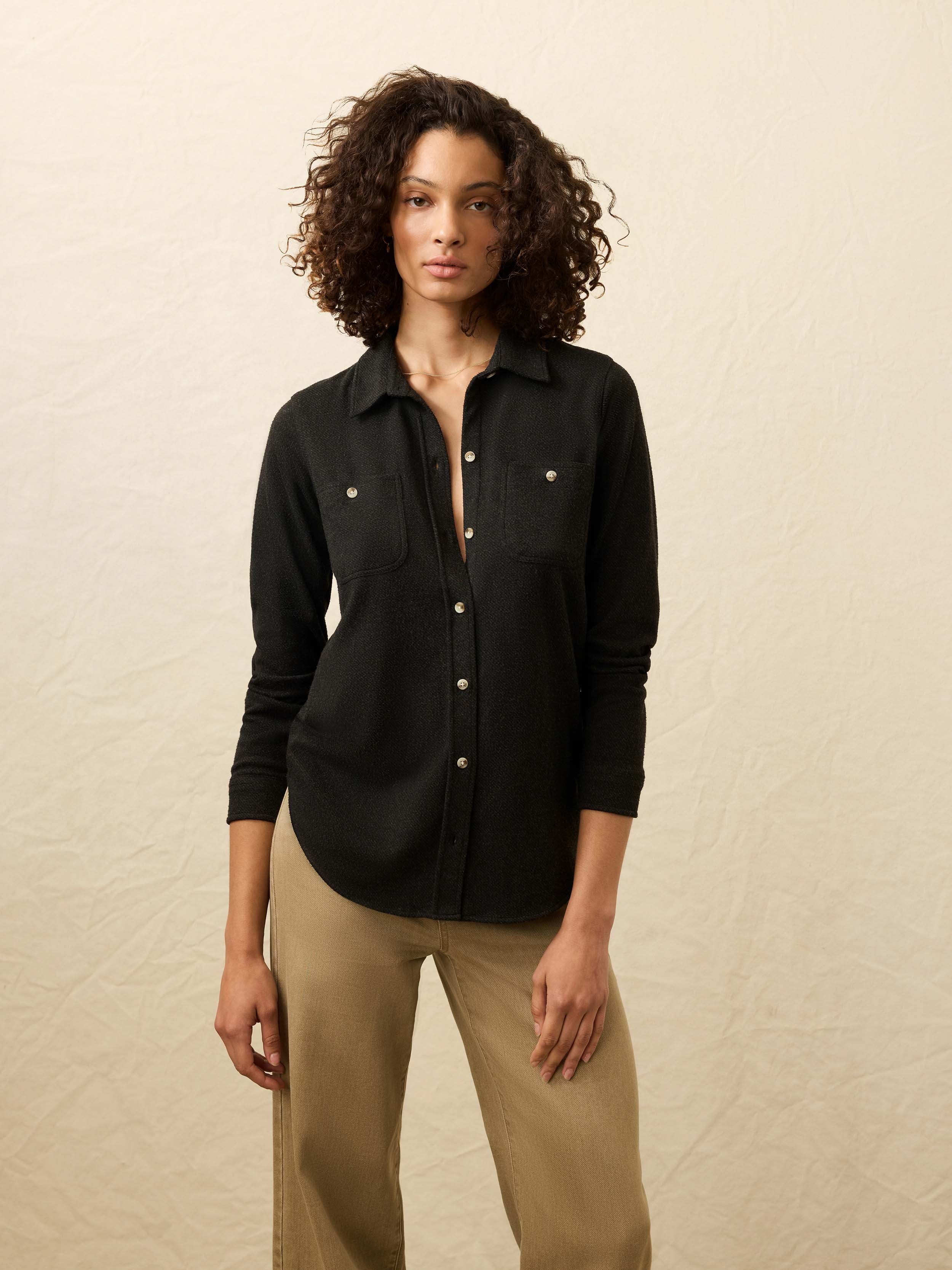 Legend™ Sweater Shirt - Heathered Black Twill