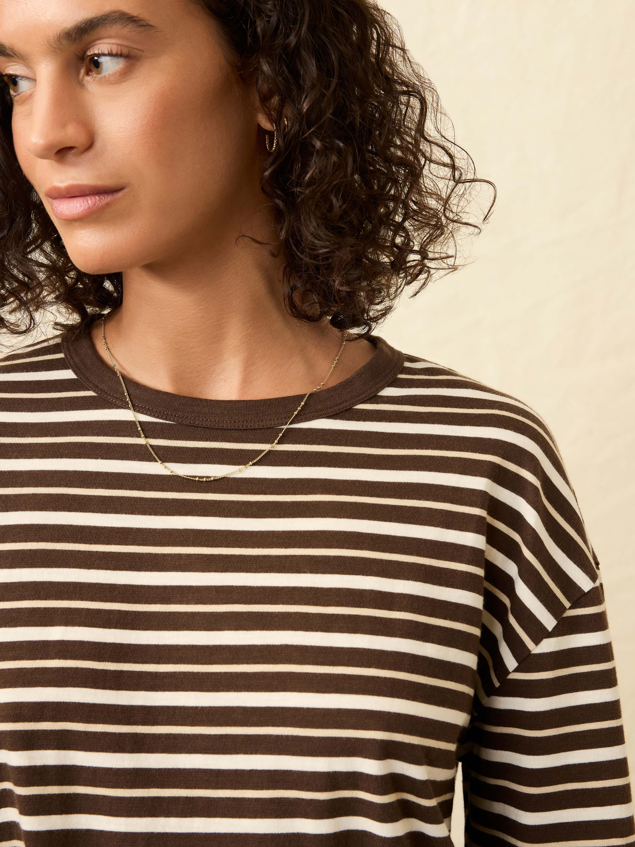 Sunwashed Long-Sleeve Retro Tee - Sand Drift Stripe