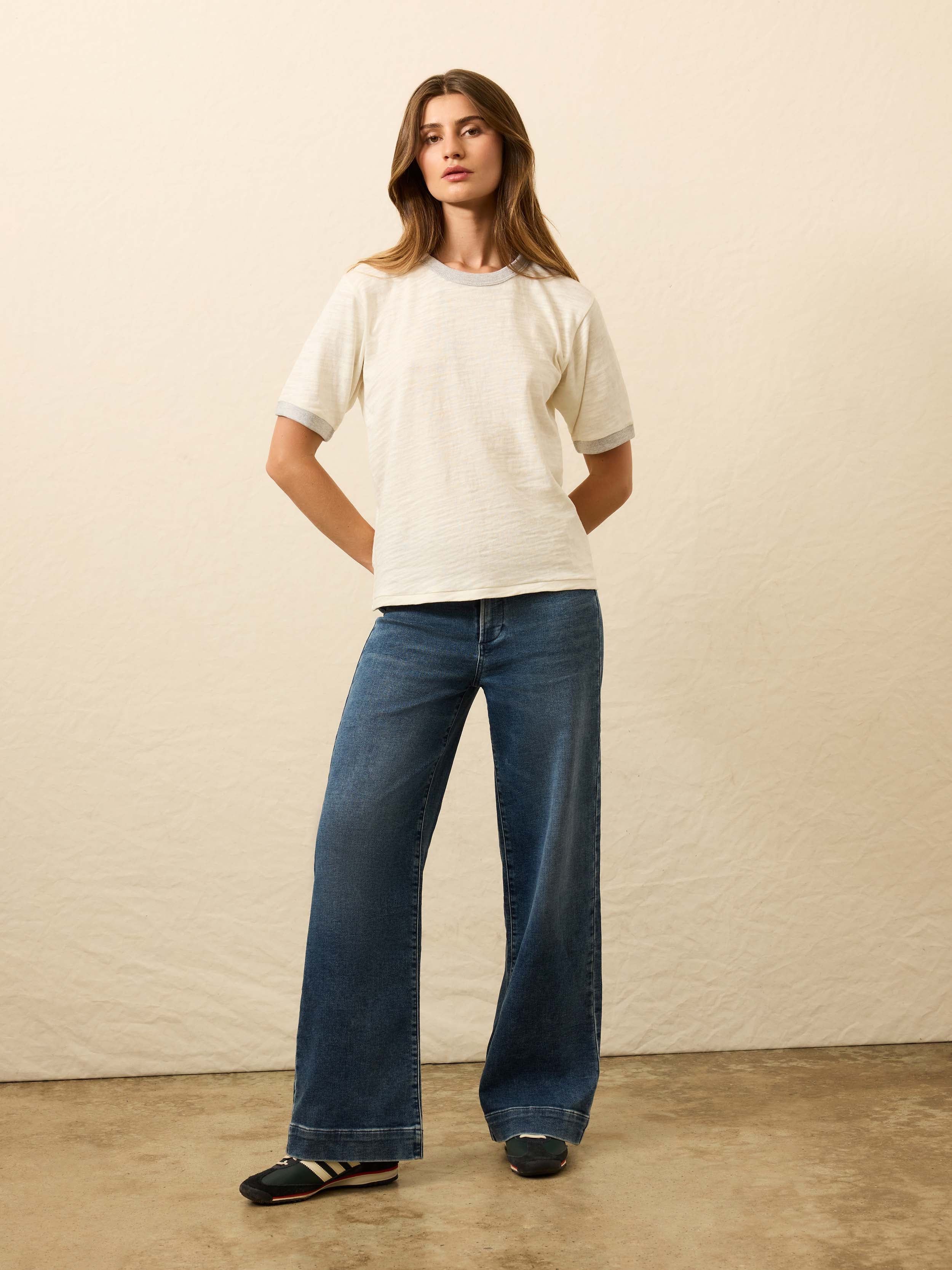 Sunwashed Slub Camp Tee - Egret