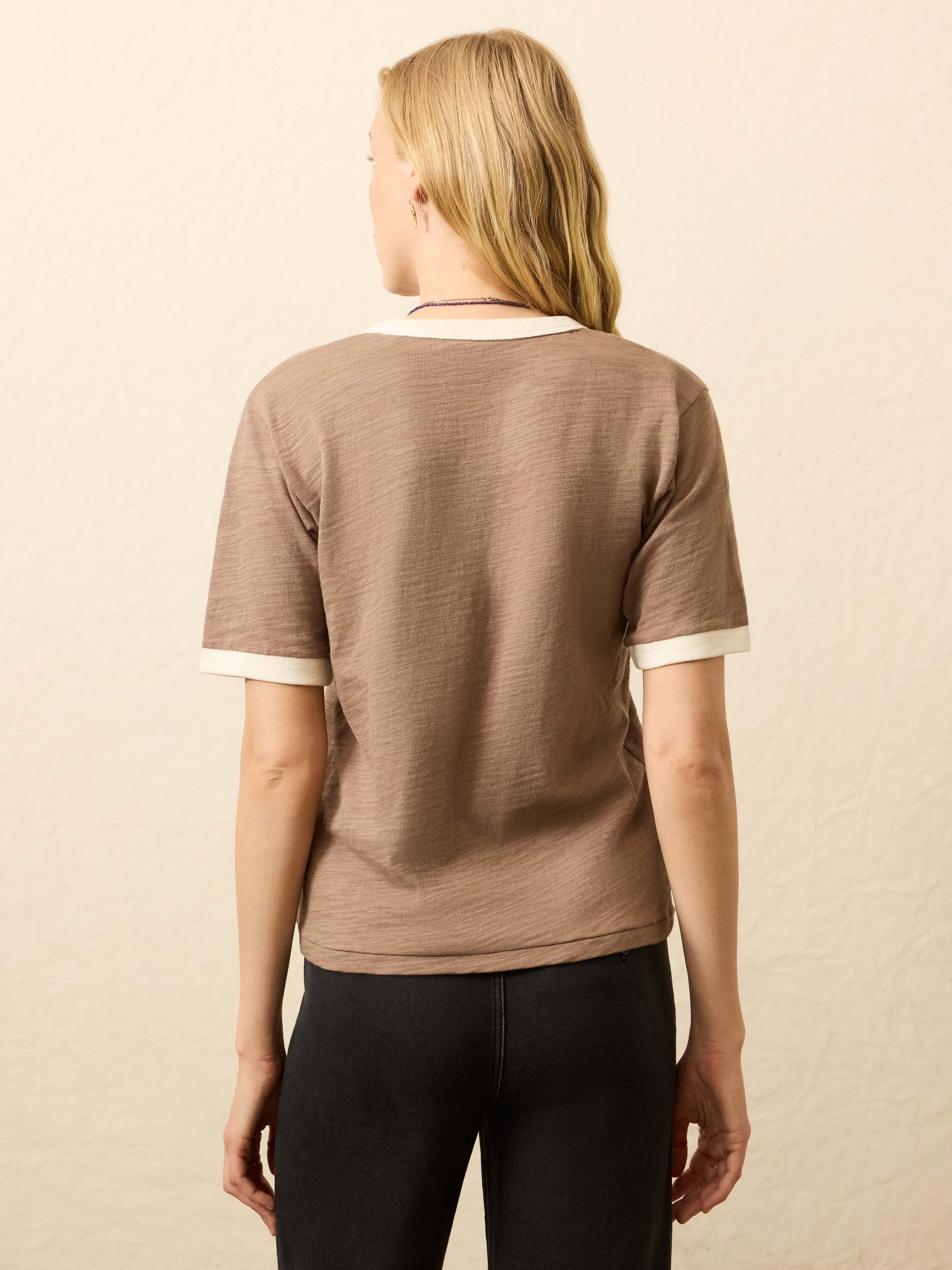 Sunwashed Slub Camp Tee - Wood Smoke