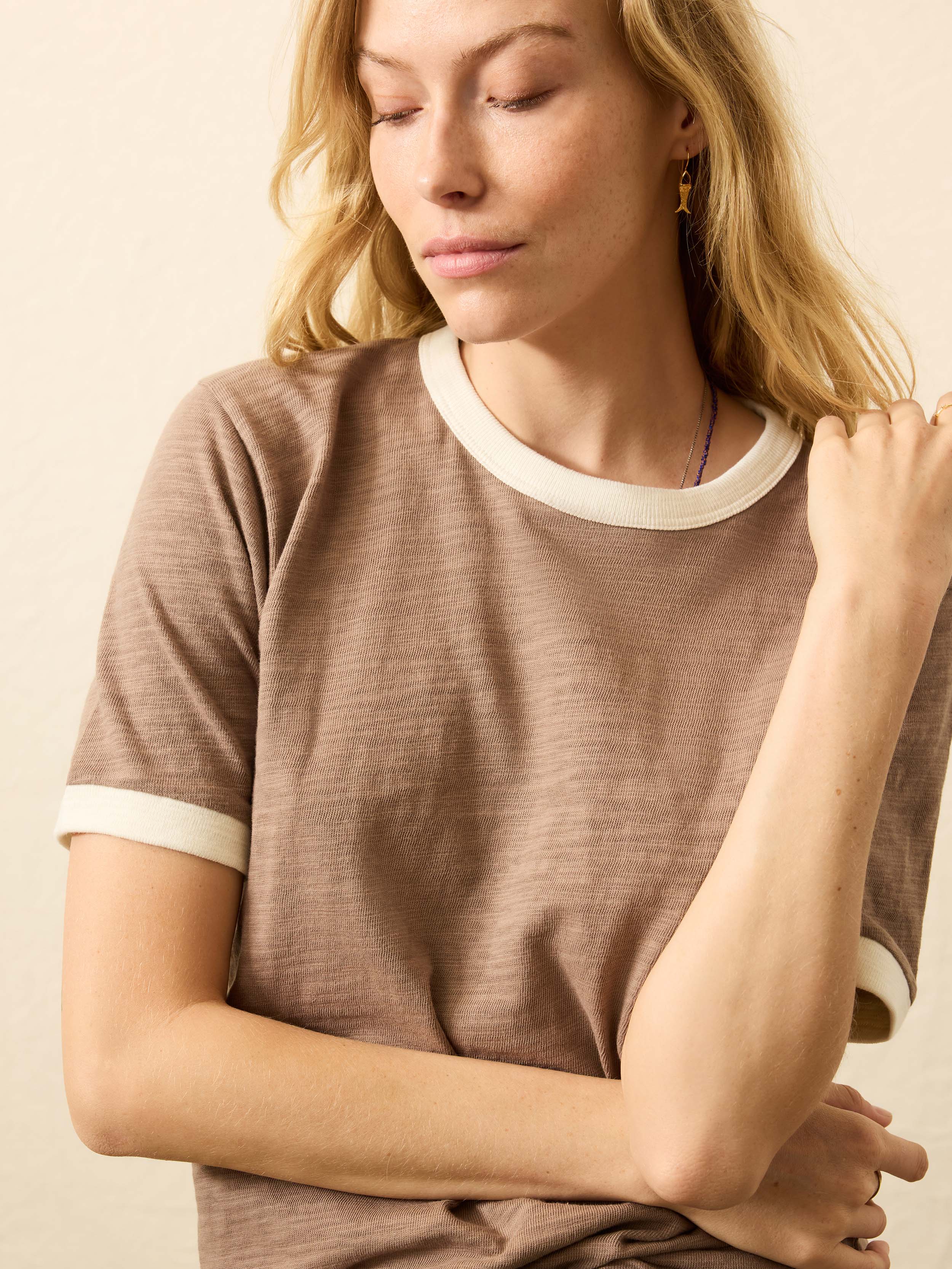 Sunwashed Slub Camp Tee - Wood Smoke
