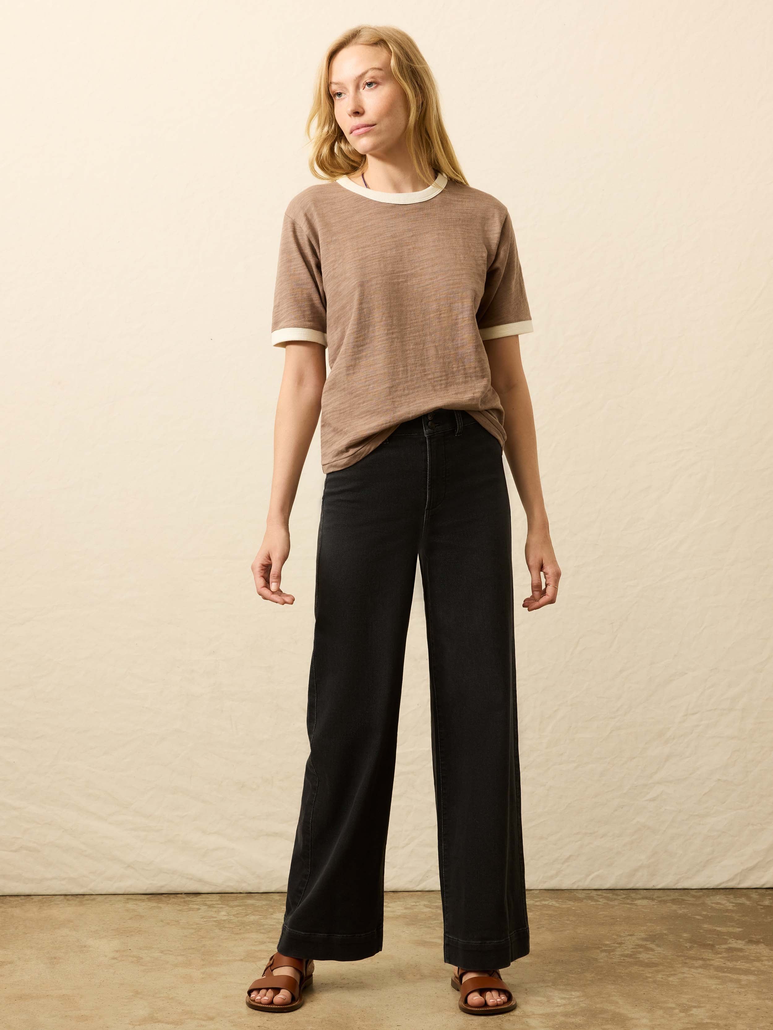 Sunwashed Slub Camp Tee - Wood Smoke