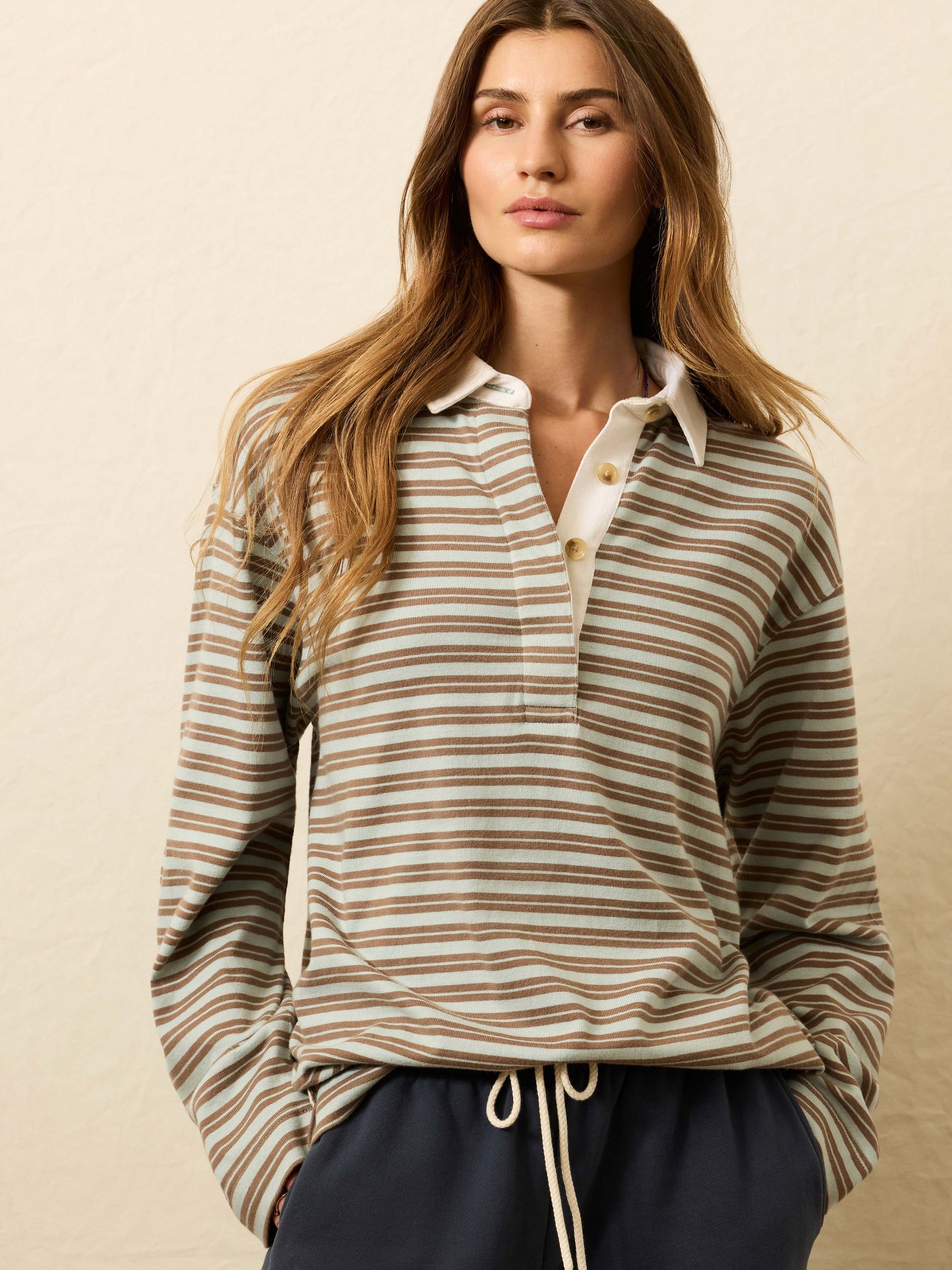 faherty rugby jersey dress Faherty Women's Recycled Cotton Jersey T-Shirt Dress