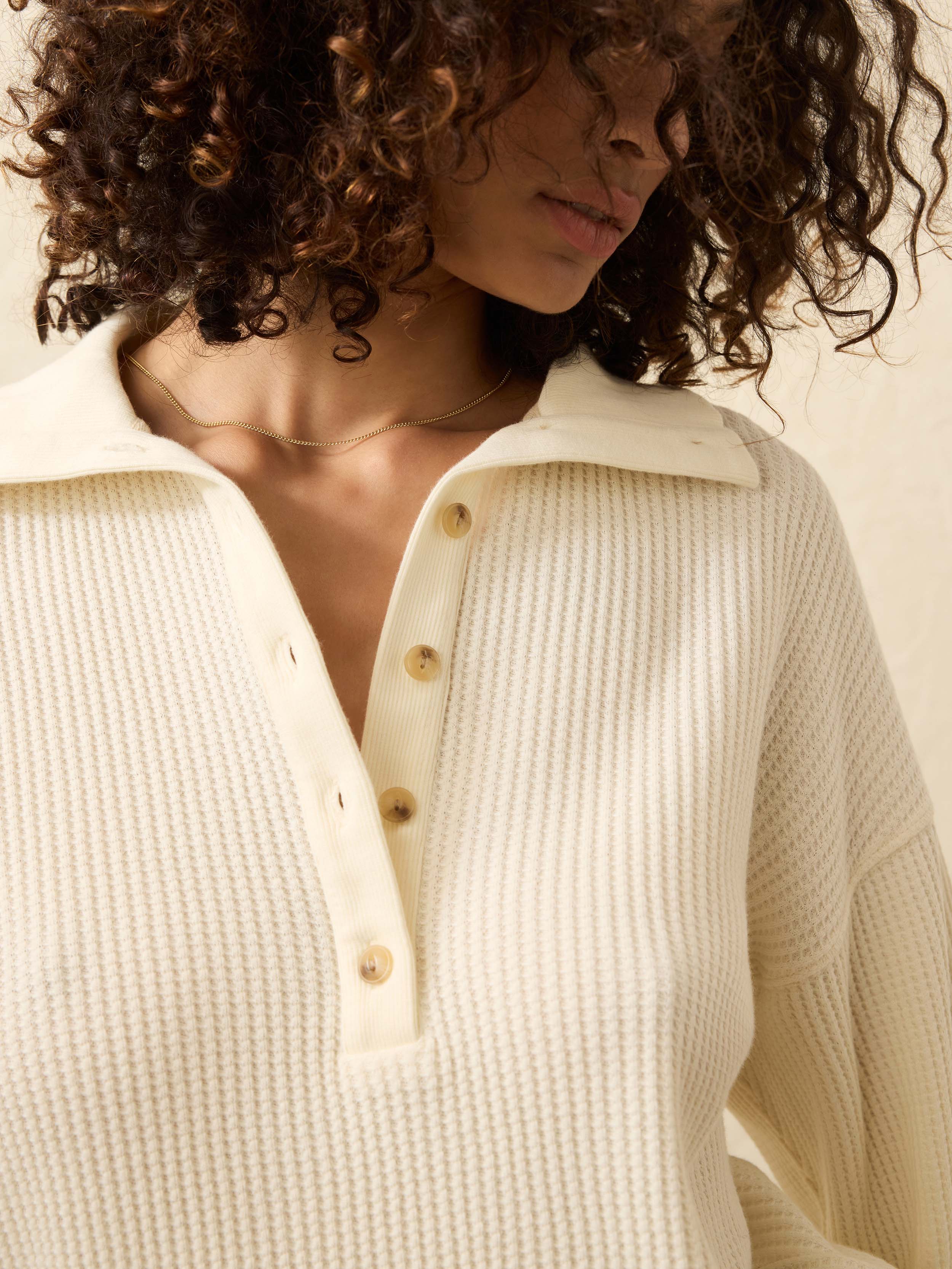 Après Waffle Henley - Coastal Cream