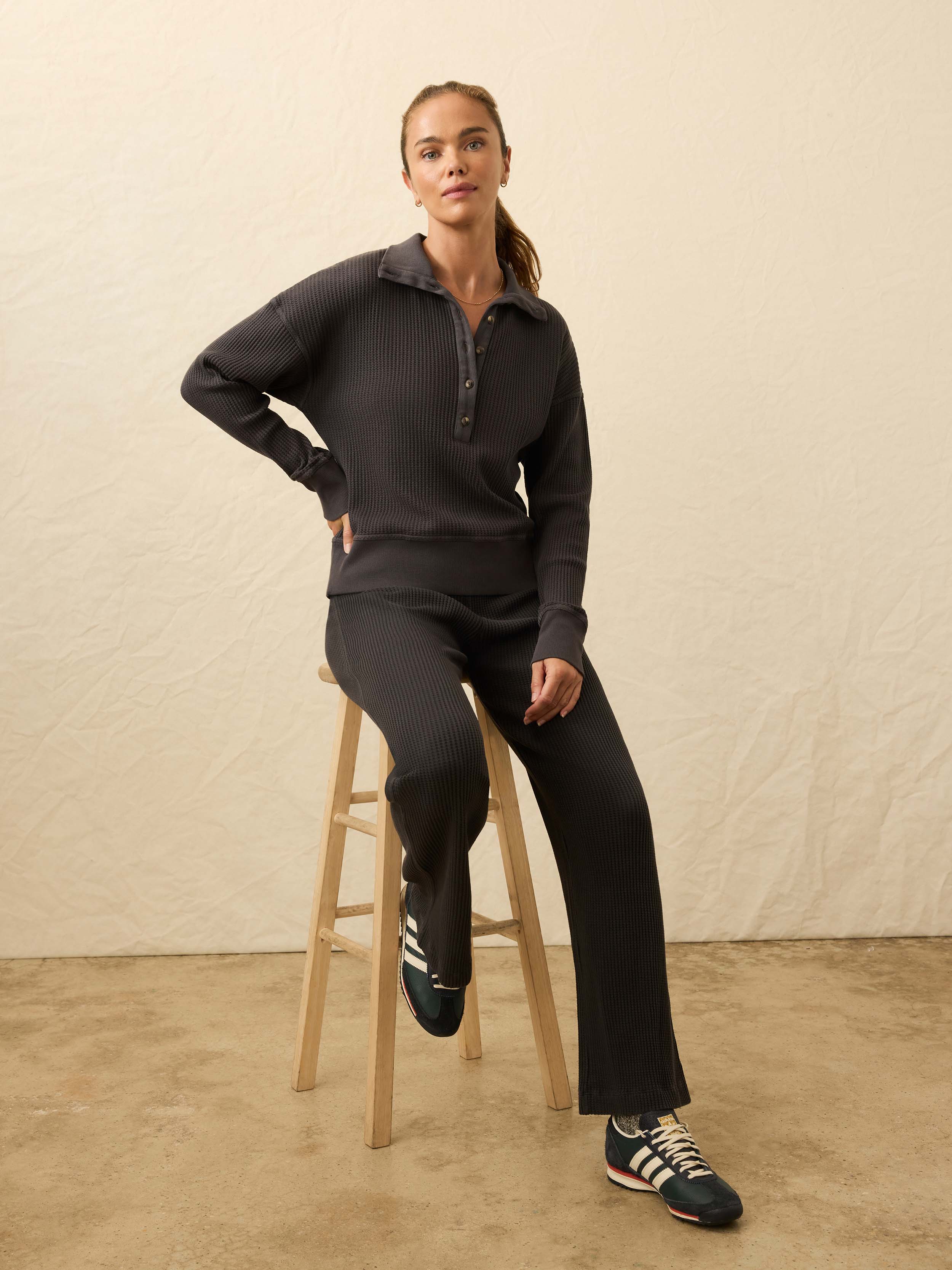 Après Waffle Henley - Washed Black