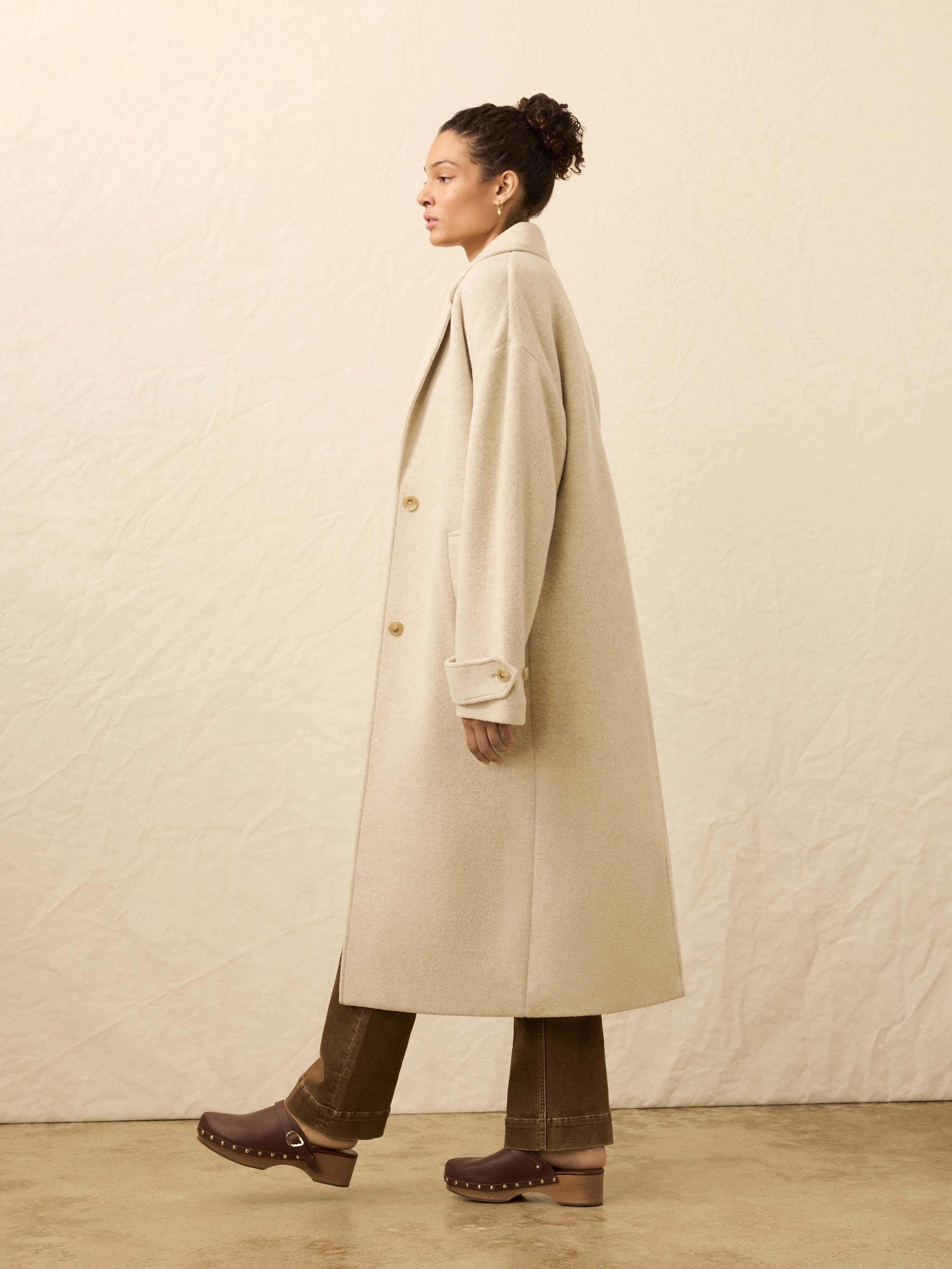 Atlantic Knit Coat - Oat Melange