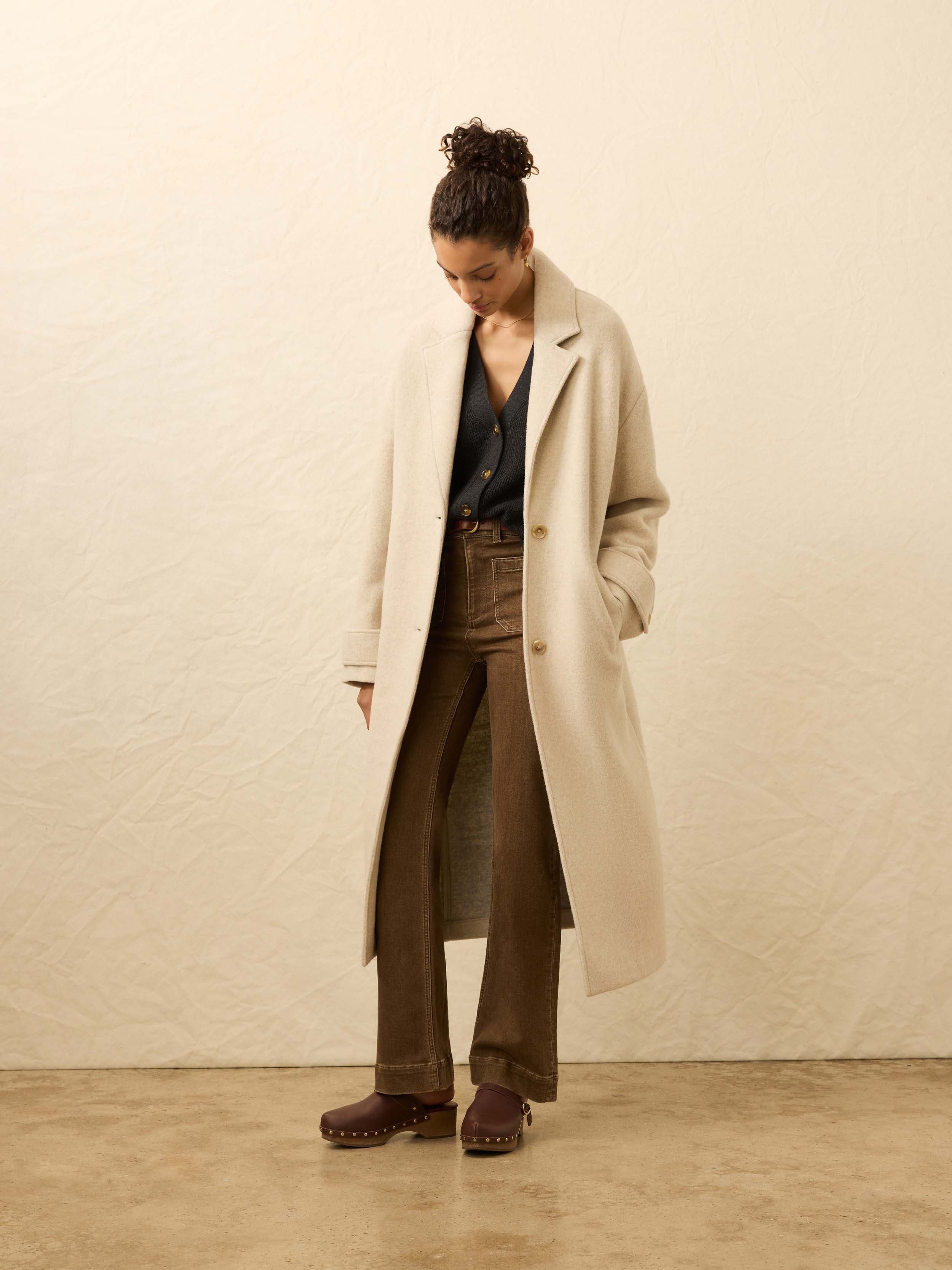 Atlantic Knit Coat - Oat Melange