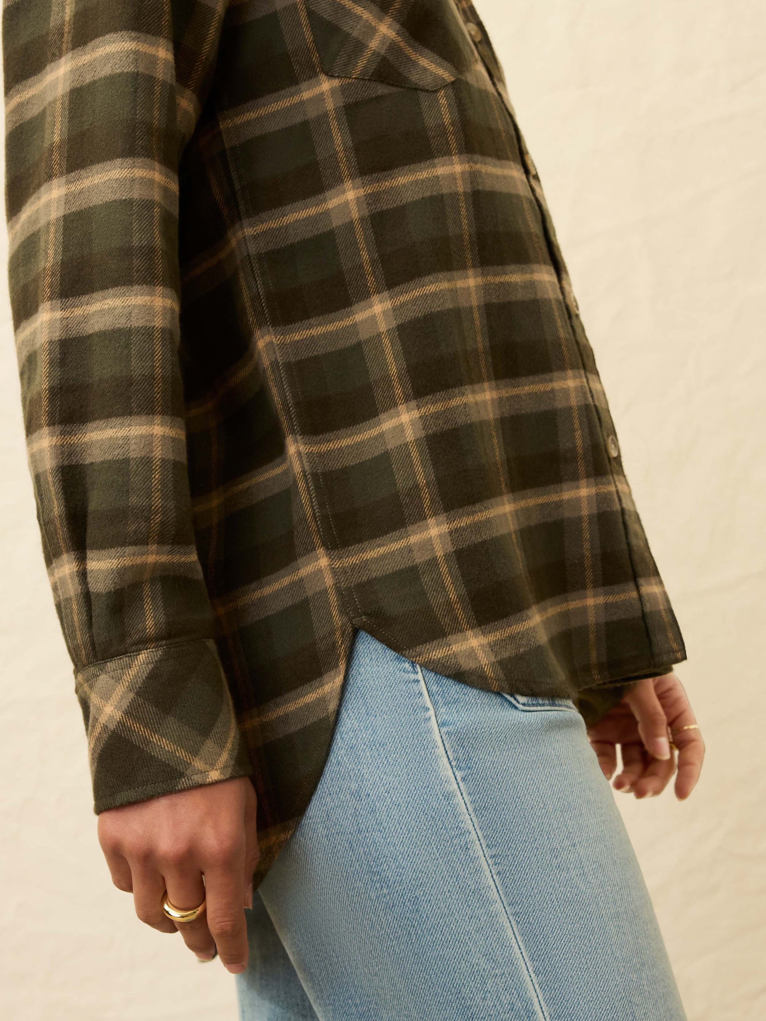 Nazare Flannel Overshirt - Garret Verde Plaid
