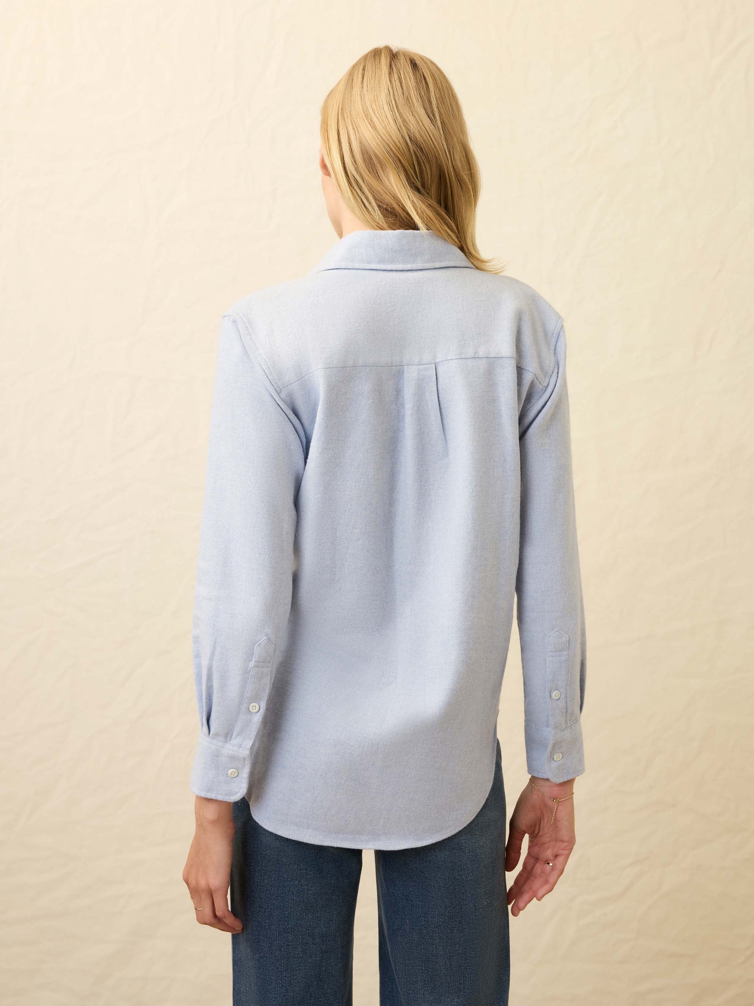 Nazare Flannel Relaxed Shirt - Amorosa Blue