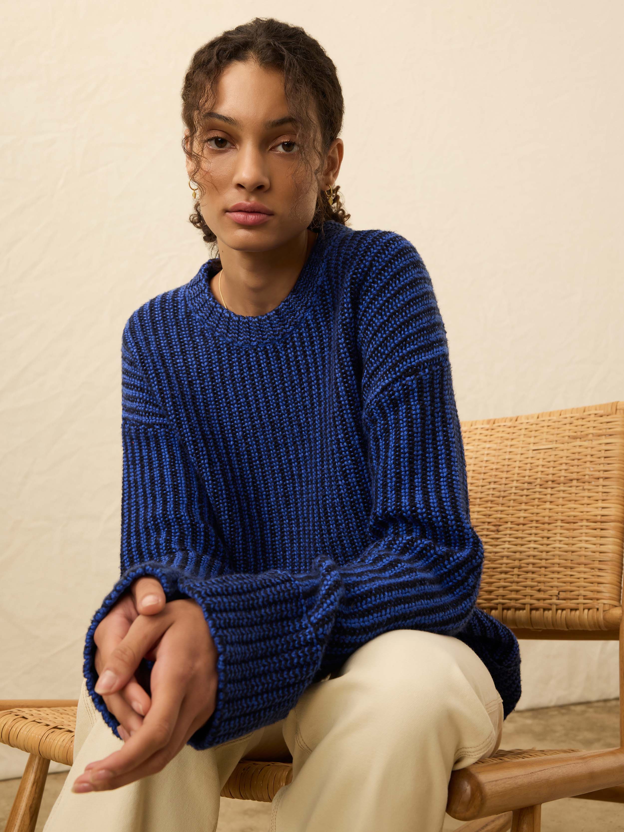 Heirloom Cotton Relaxed Crew - Snorkel Stripe