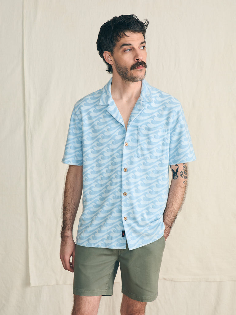 Short-Sleeve Cabana Towel Terry Shirt - Endless Peaks | Faherty Brand