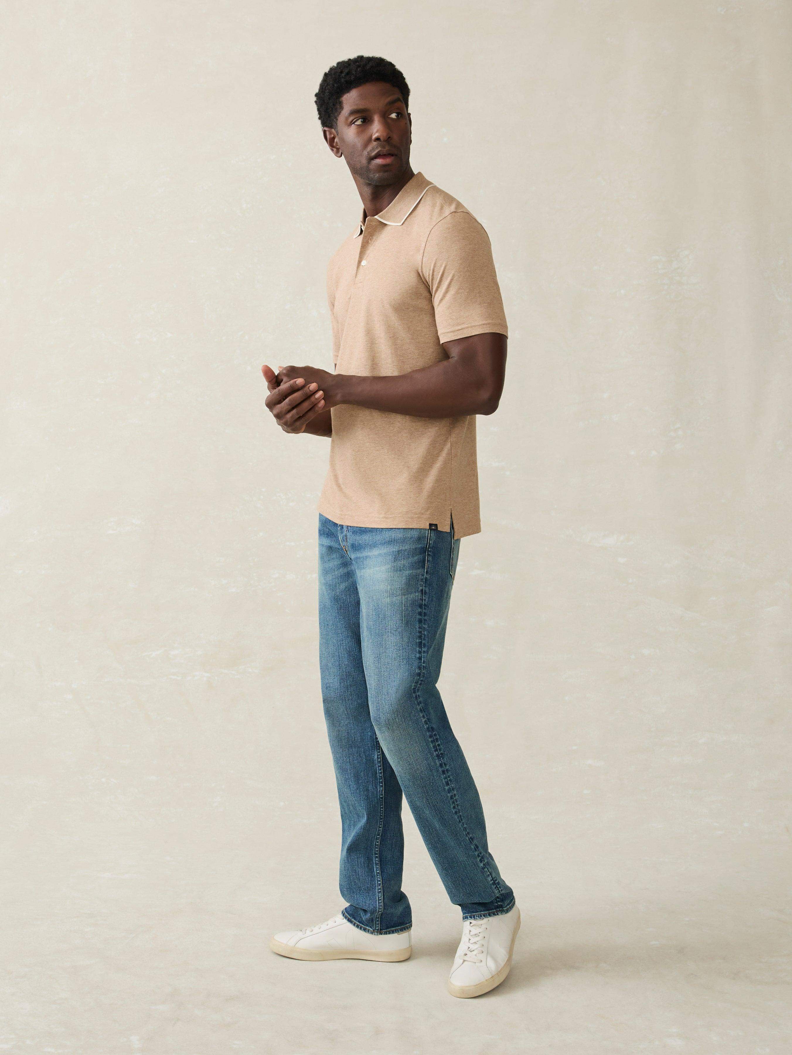 Movement™ Short-Sleeve Pique Polo Shirt - Driftwood Island Heather