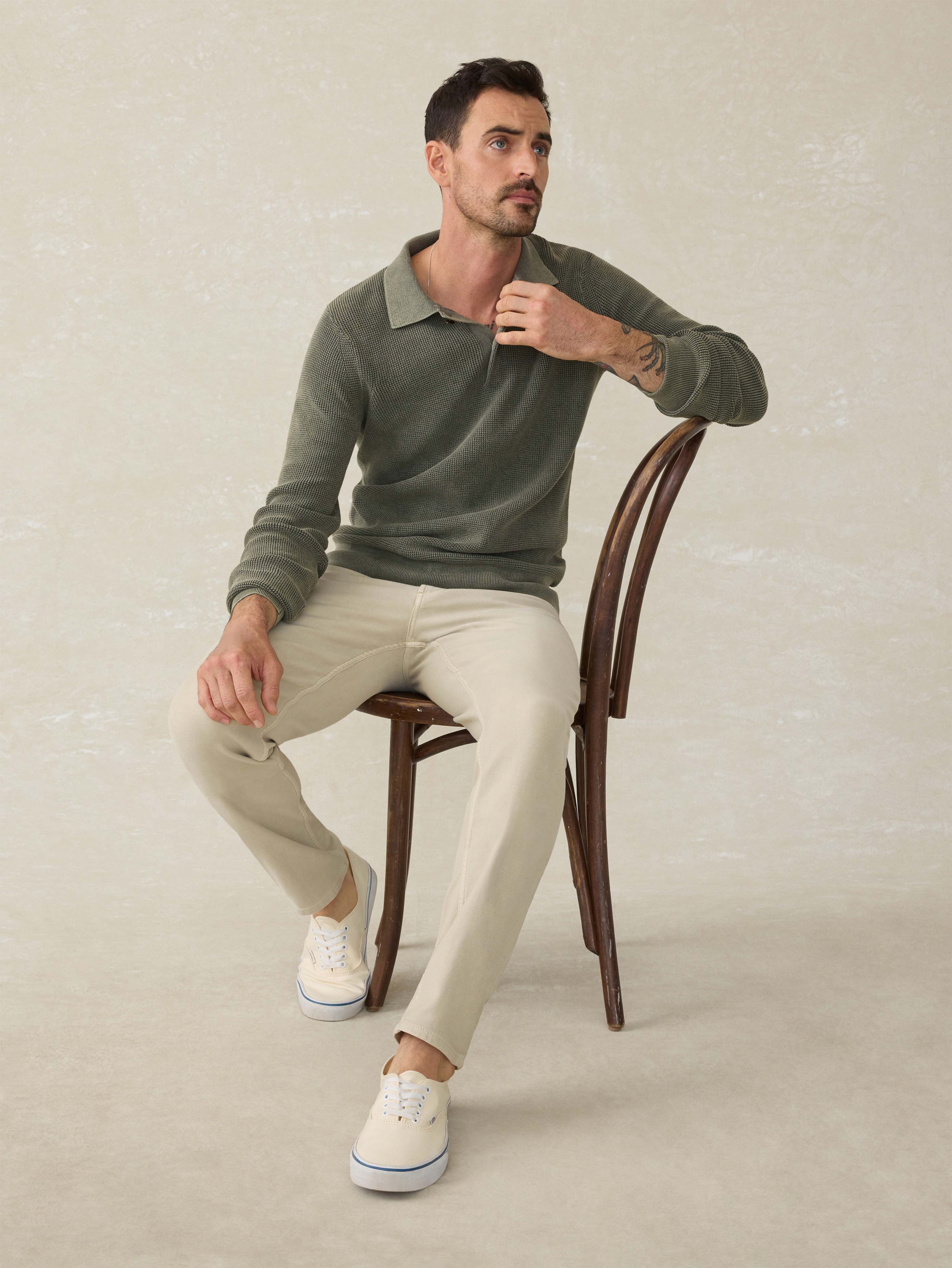 Sunwashed Sweater Polo - Pine Ridge