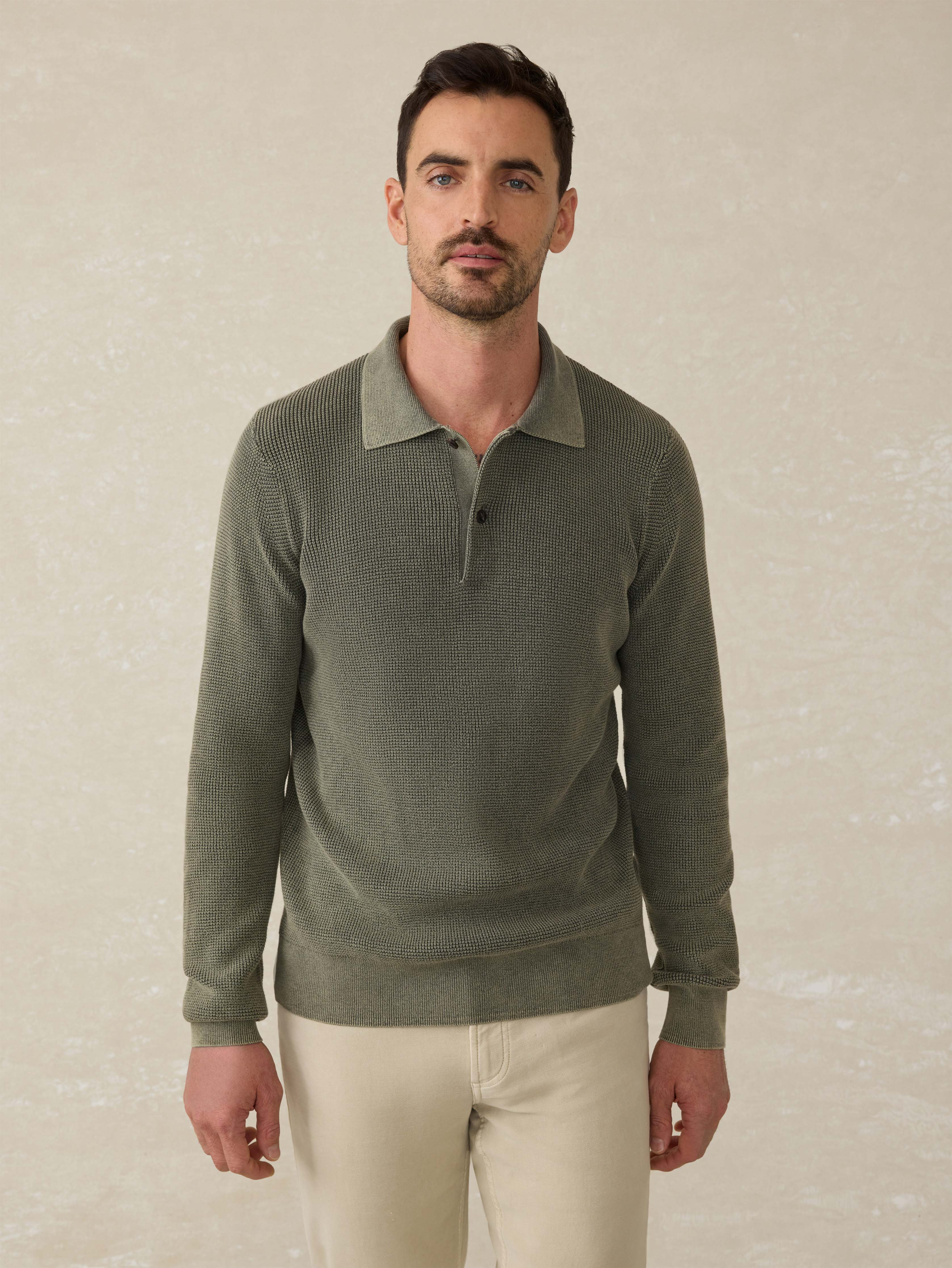 Sunwashed Sweater Polo - Pine Ridge