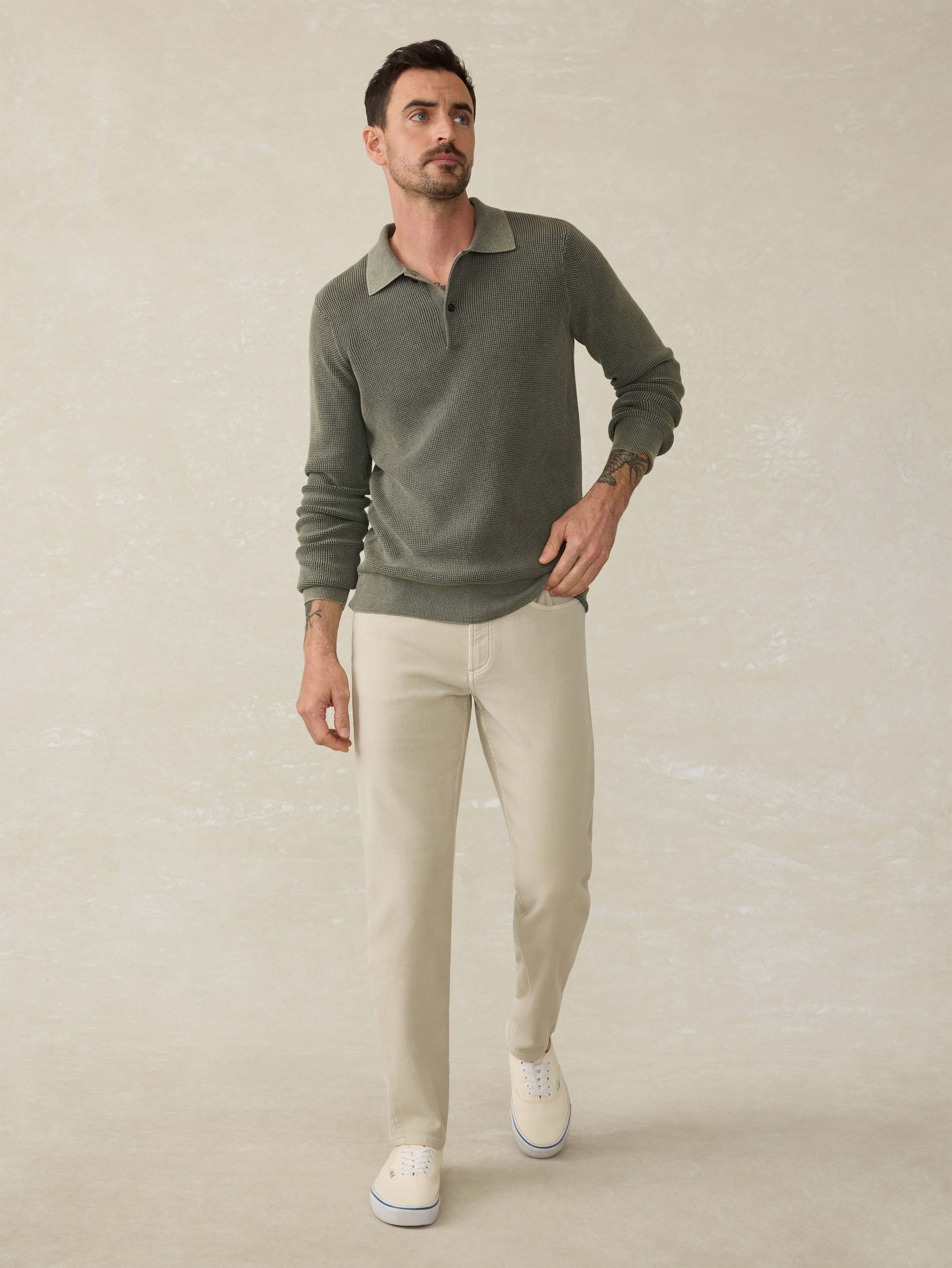 Sunwashed Sweater Polo - Pine Ridge