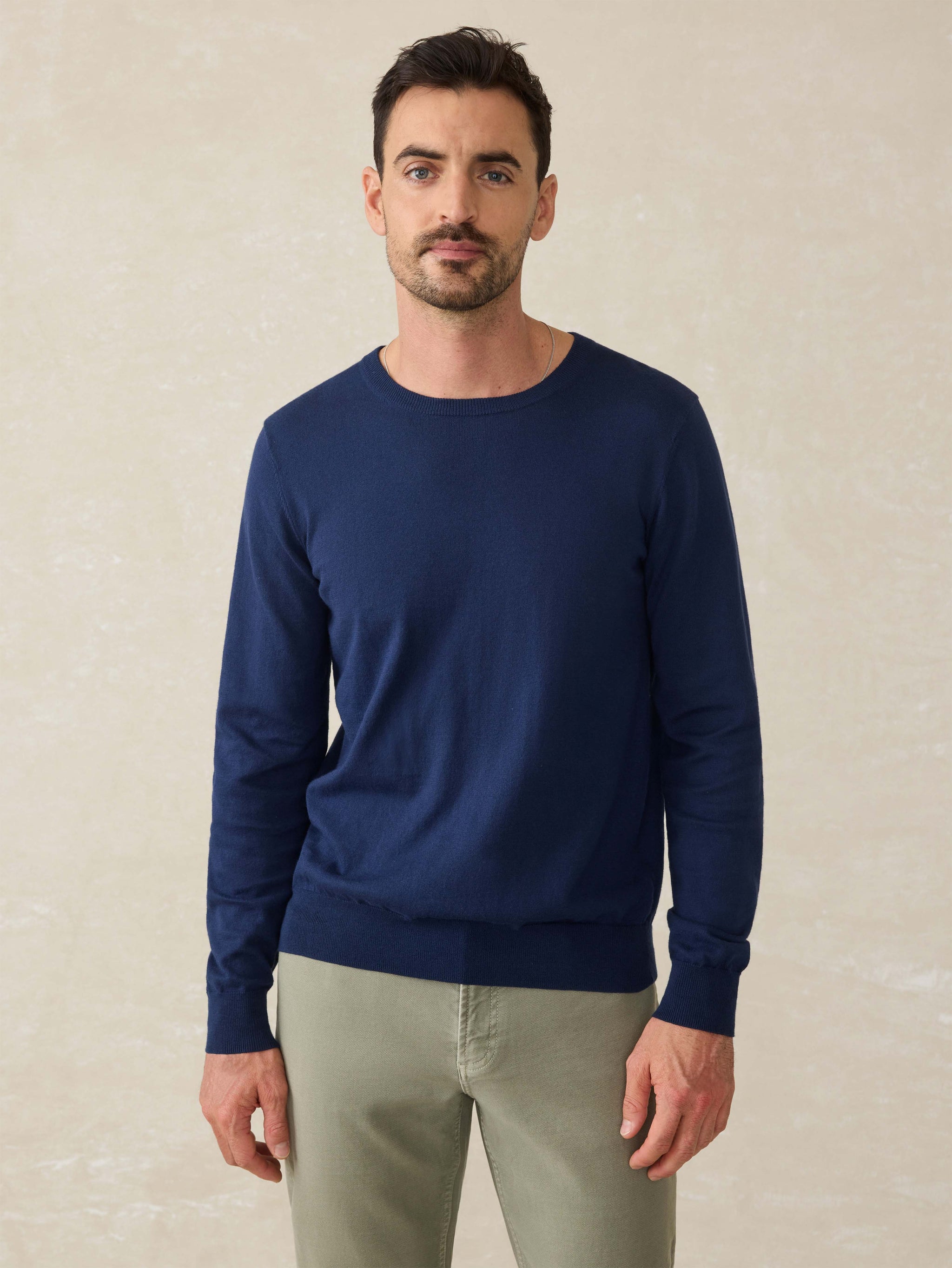 Faherty Movement Crewneck Sweater - Soft Dune Heather