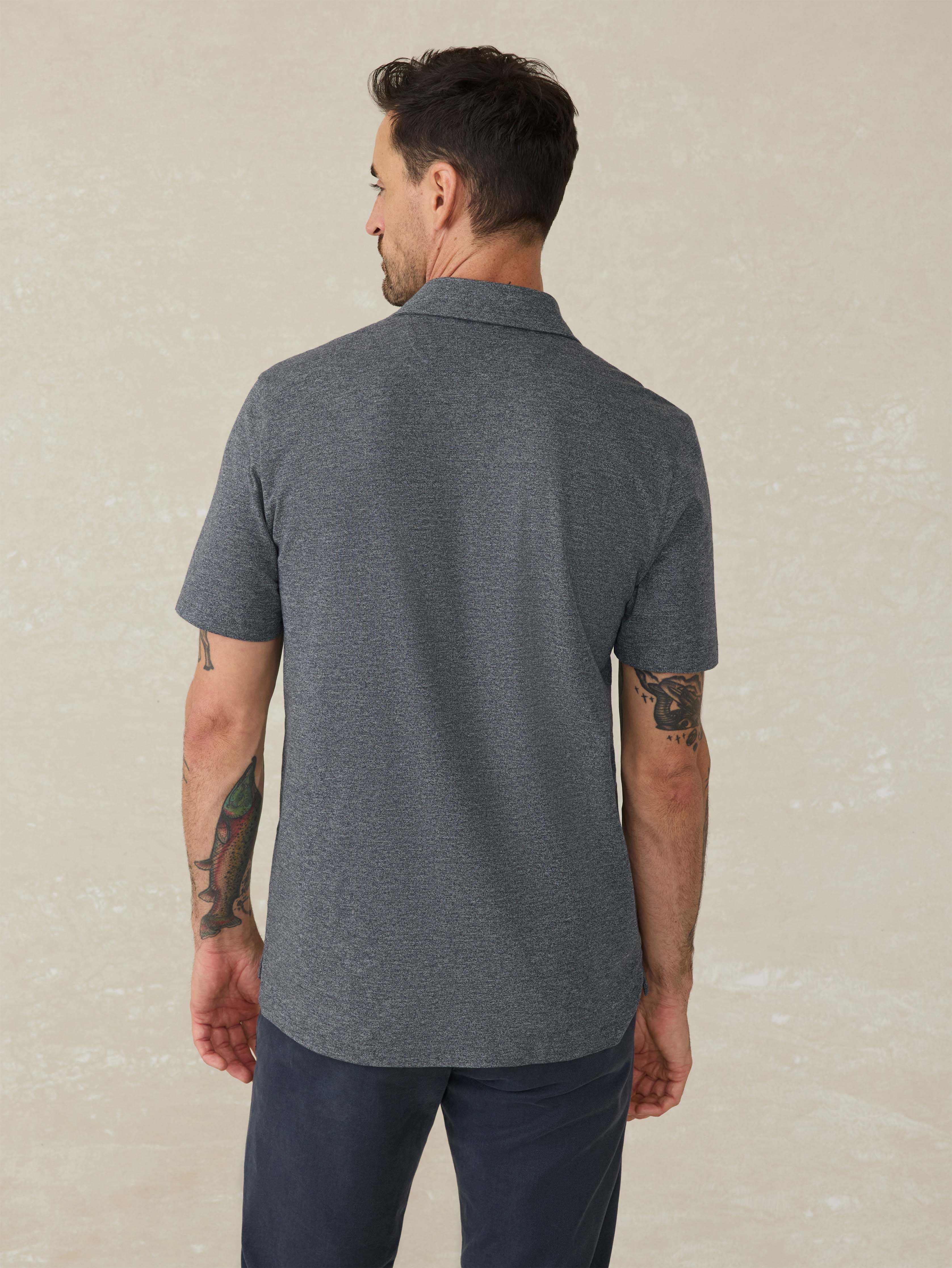 Short-Sleeve Movement™ Pique Polo - Dusty Iron Heather