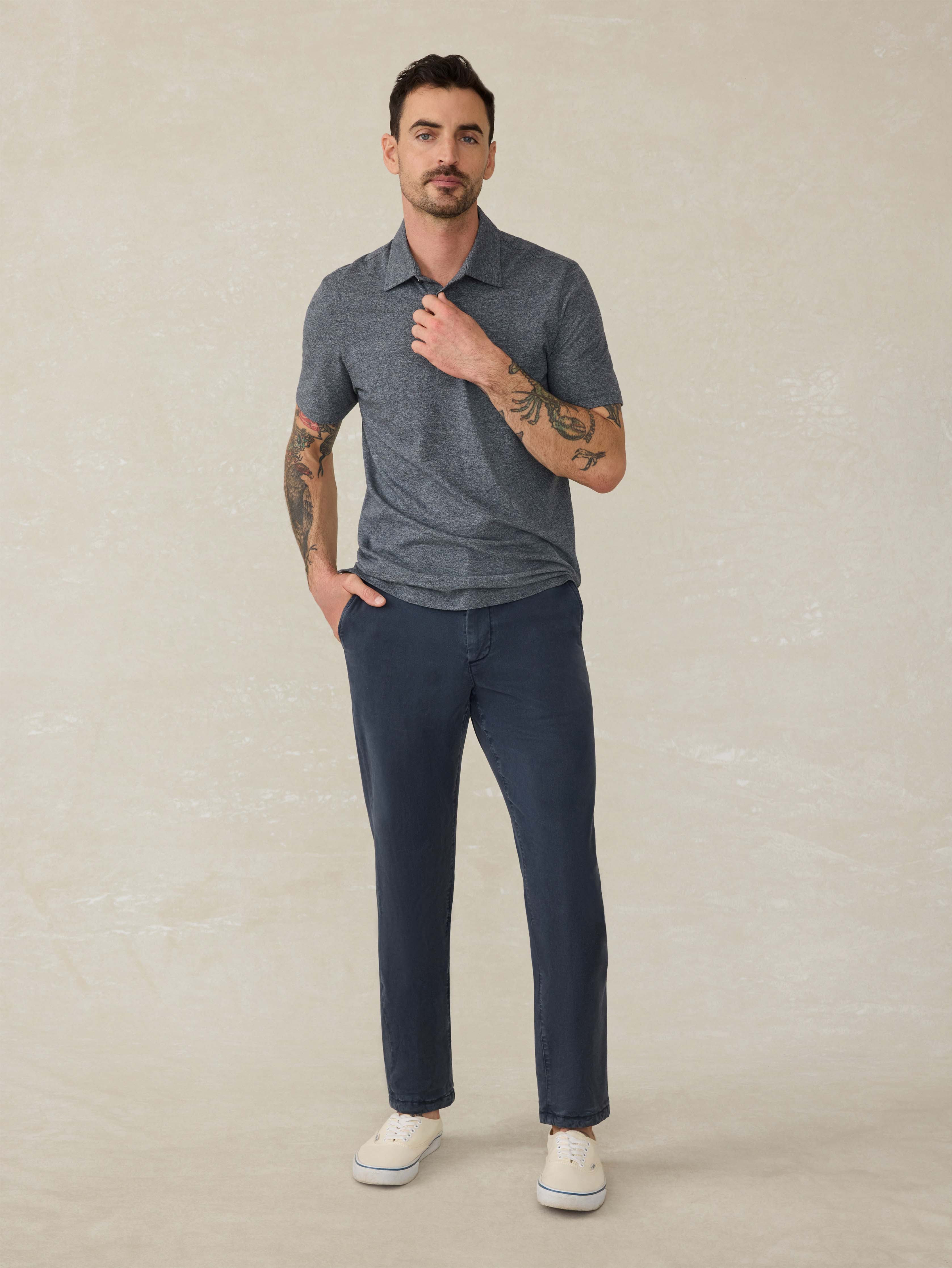 Short-Sleeve Movement™ Pique Polo - Dusty Iron Heather