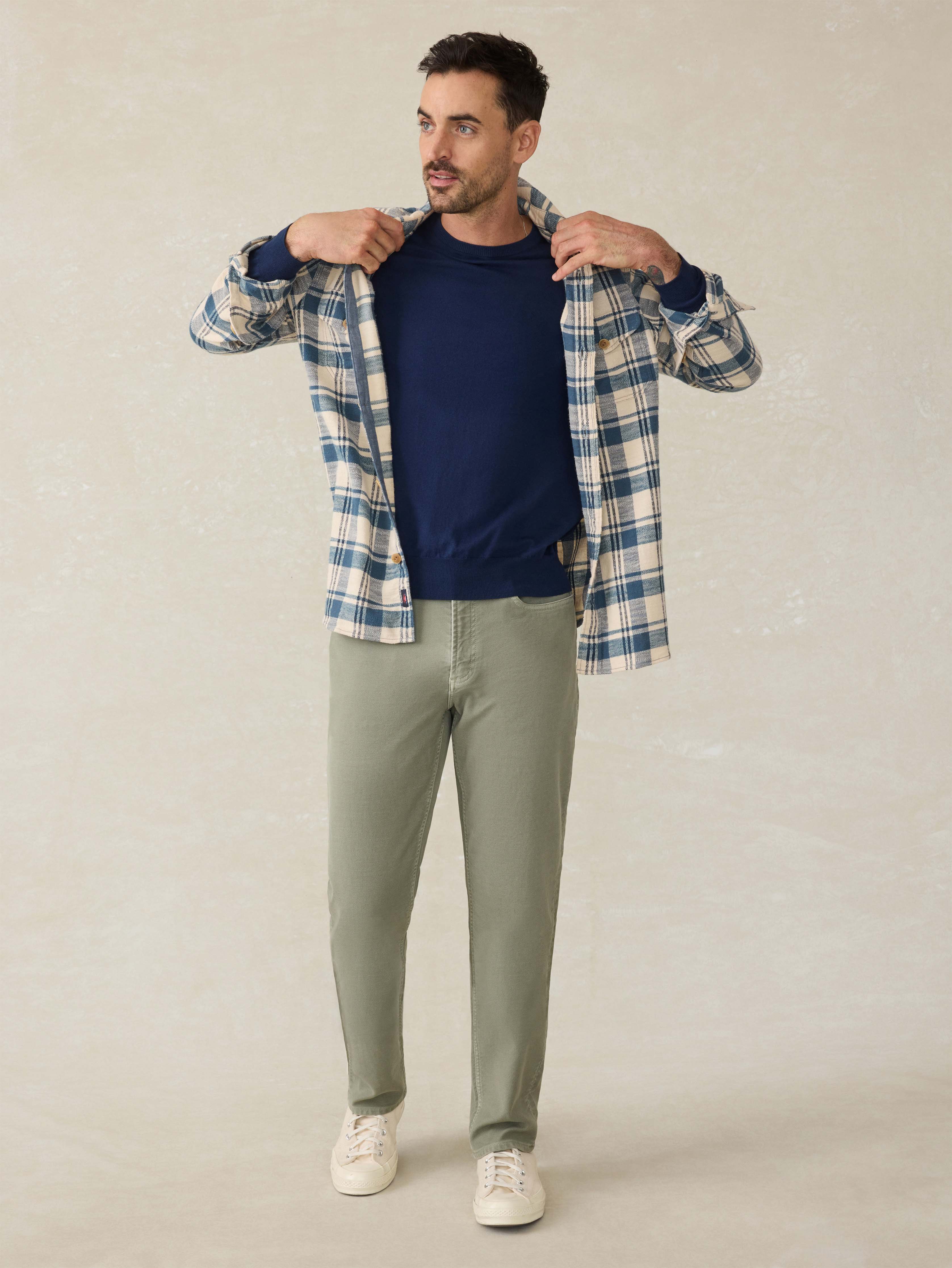 Stretch Terry 5-Pocket Pant - Faded Olive