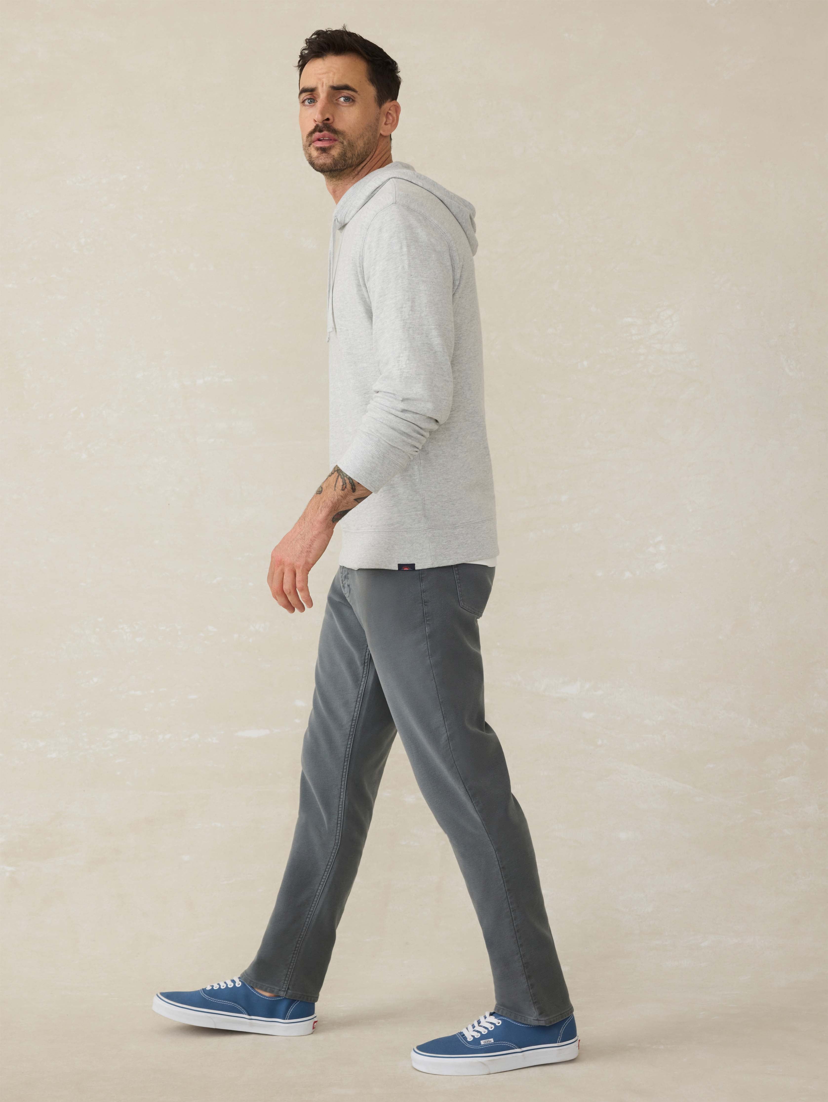 Stretch Terry 5-Pocket Athletic Fit Pant - Slate