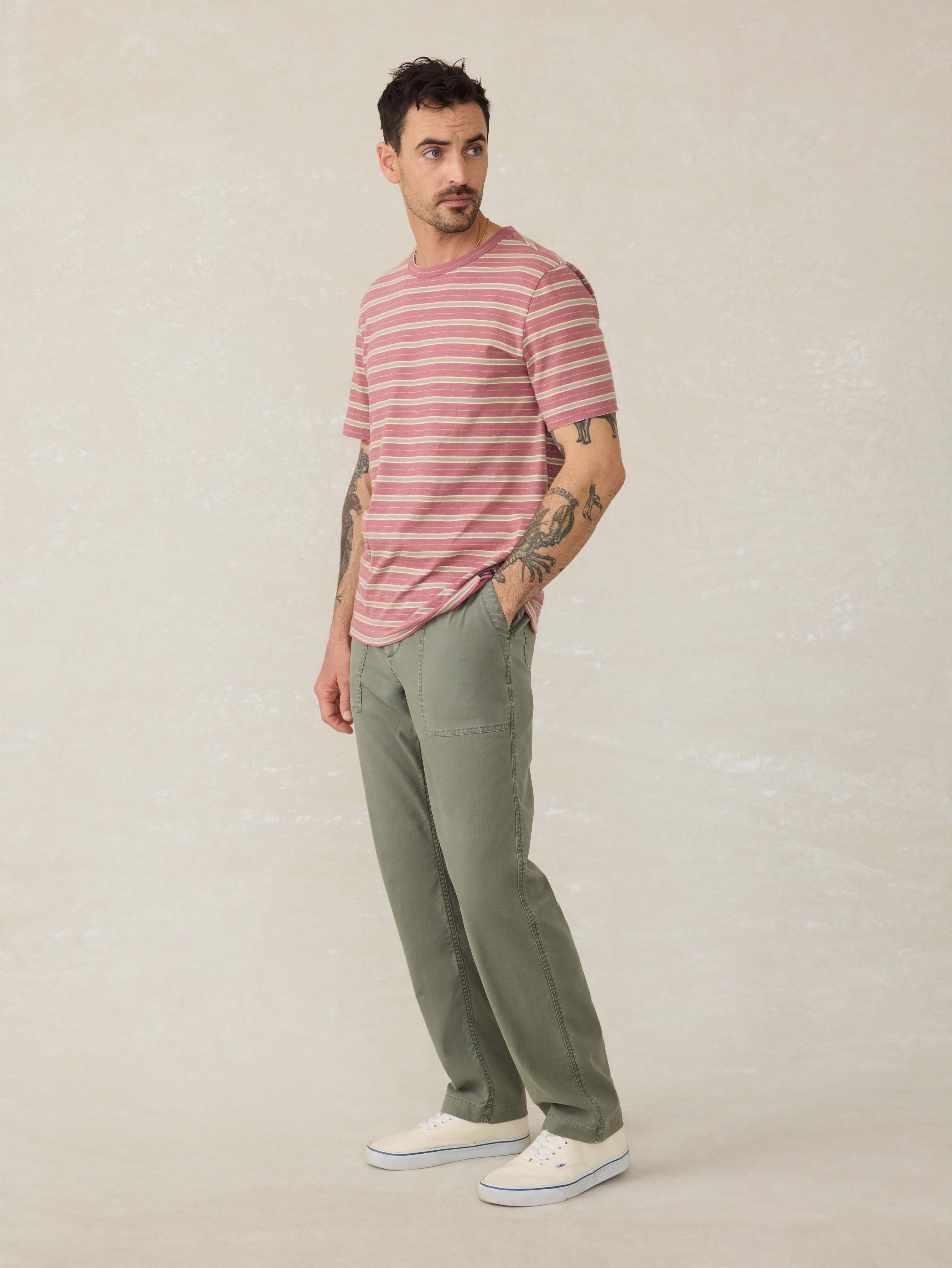 Sunwashed Tee - Red Reef Stripe